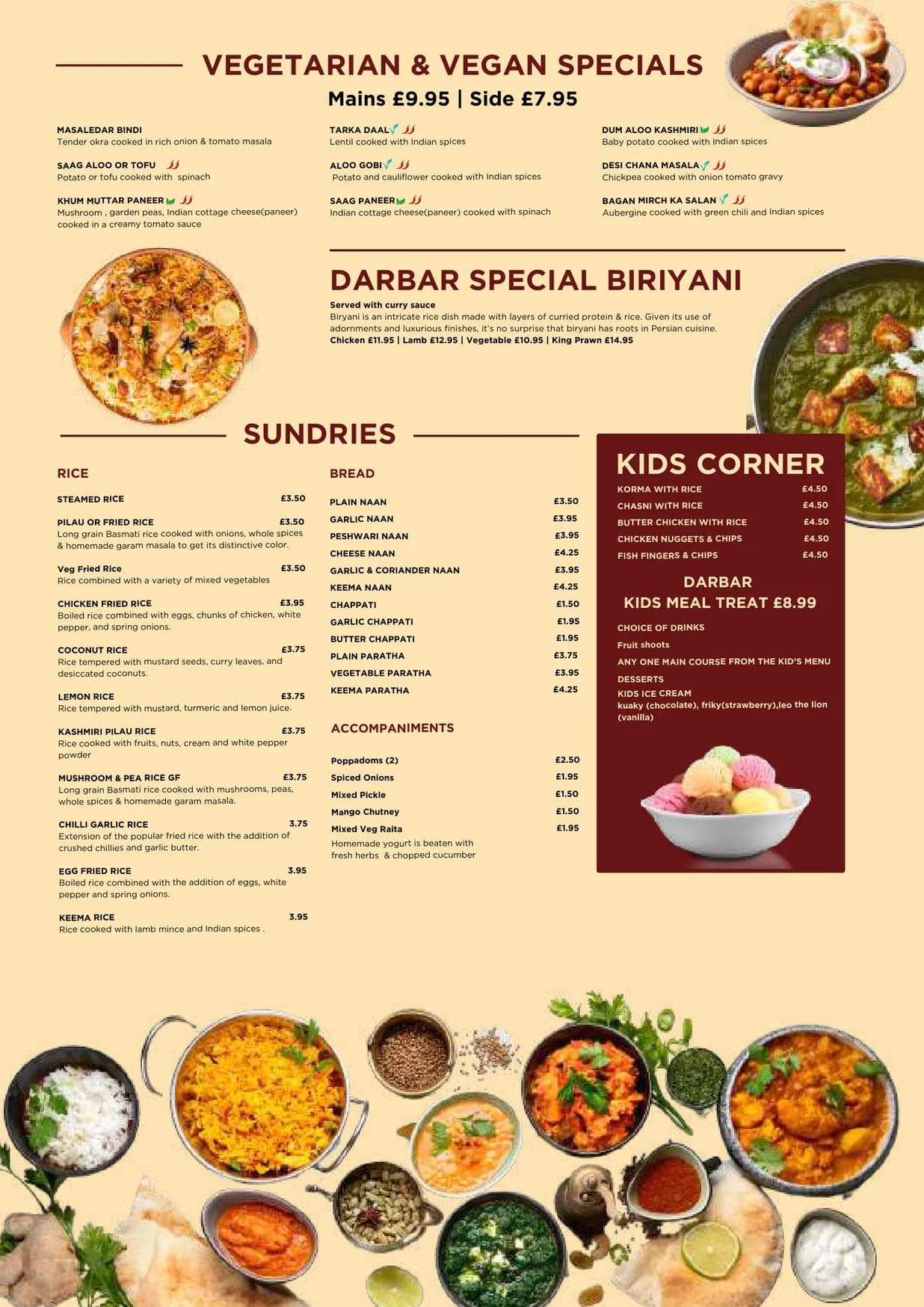 Divans Darbar menu, page 4