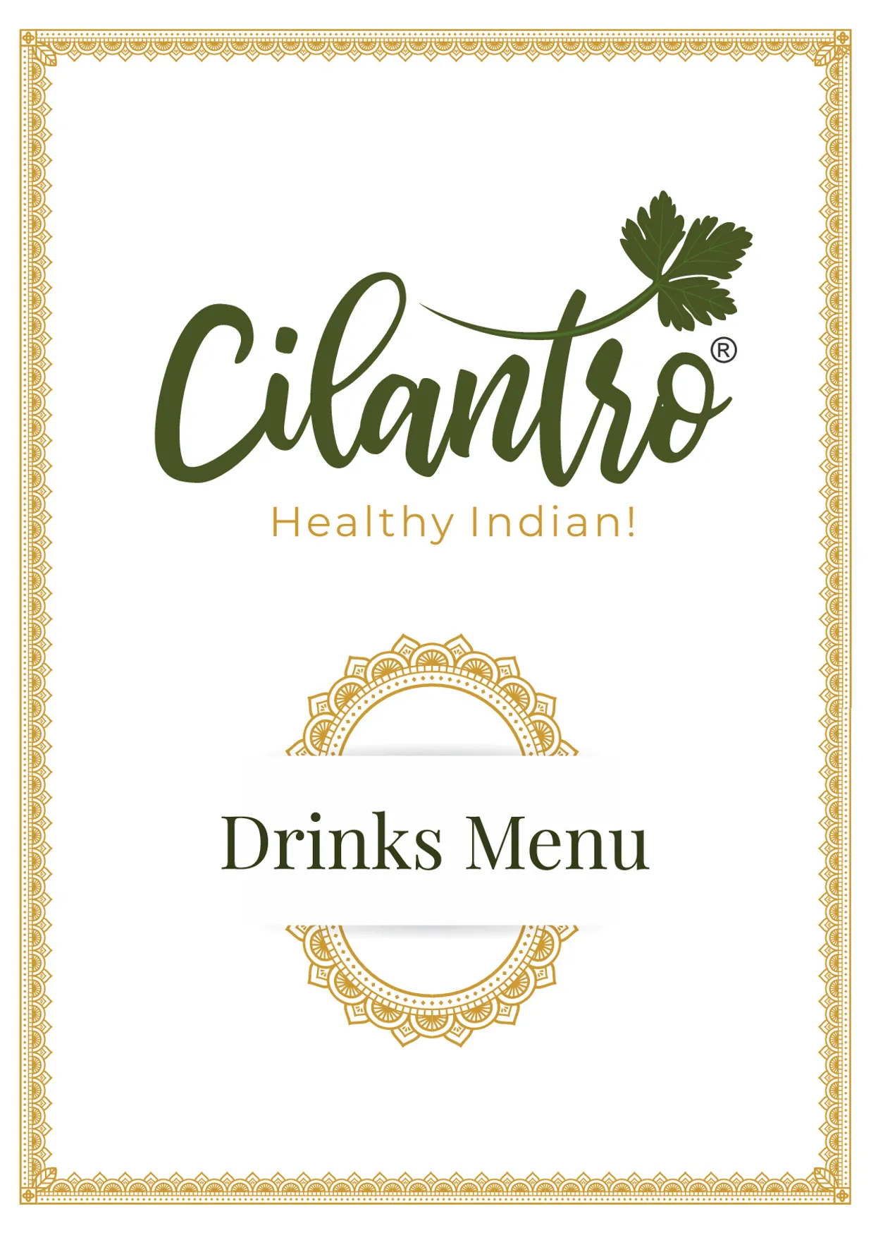 Cilantro Putney menu, page 1