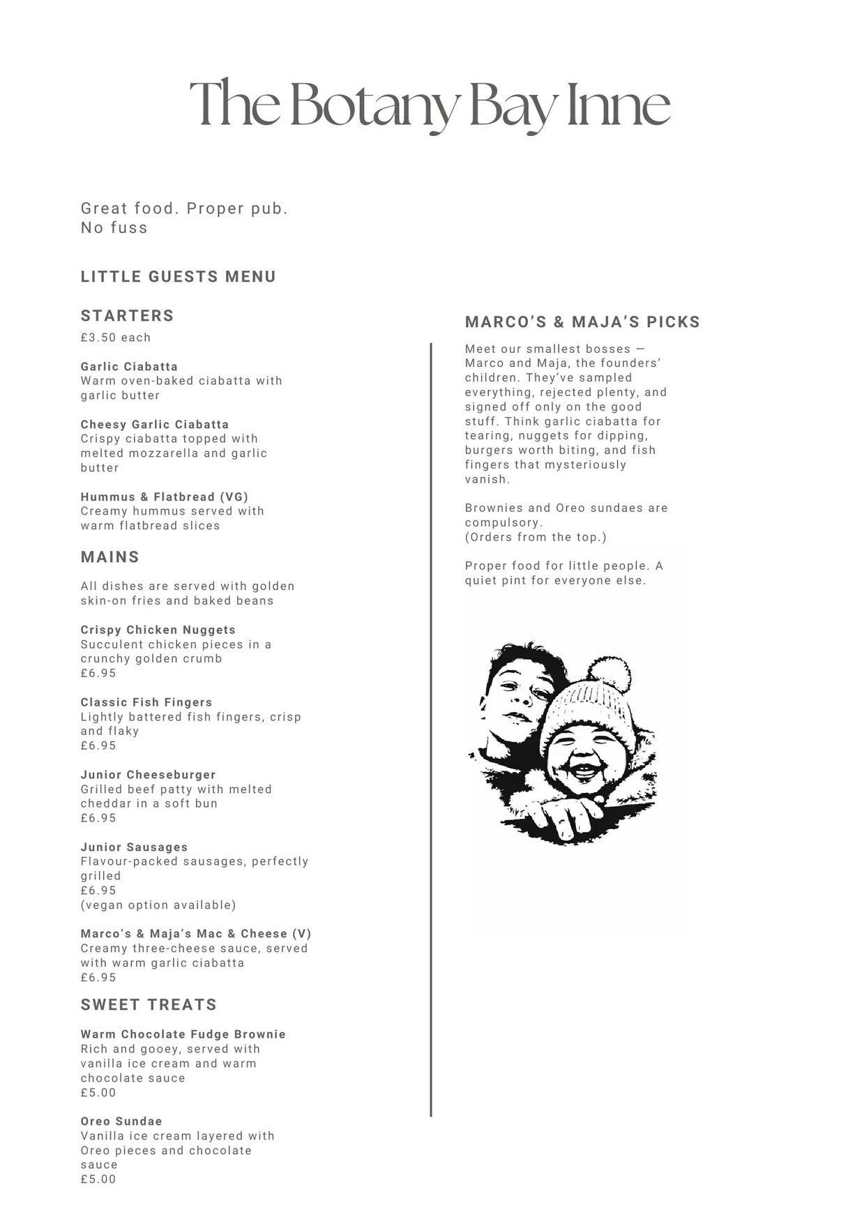 The Botany Bay Inne menu, page 3