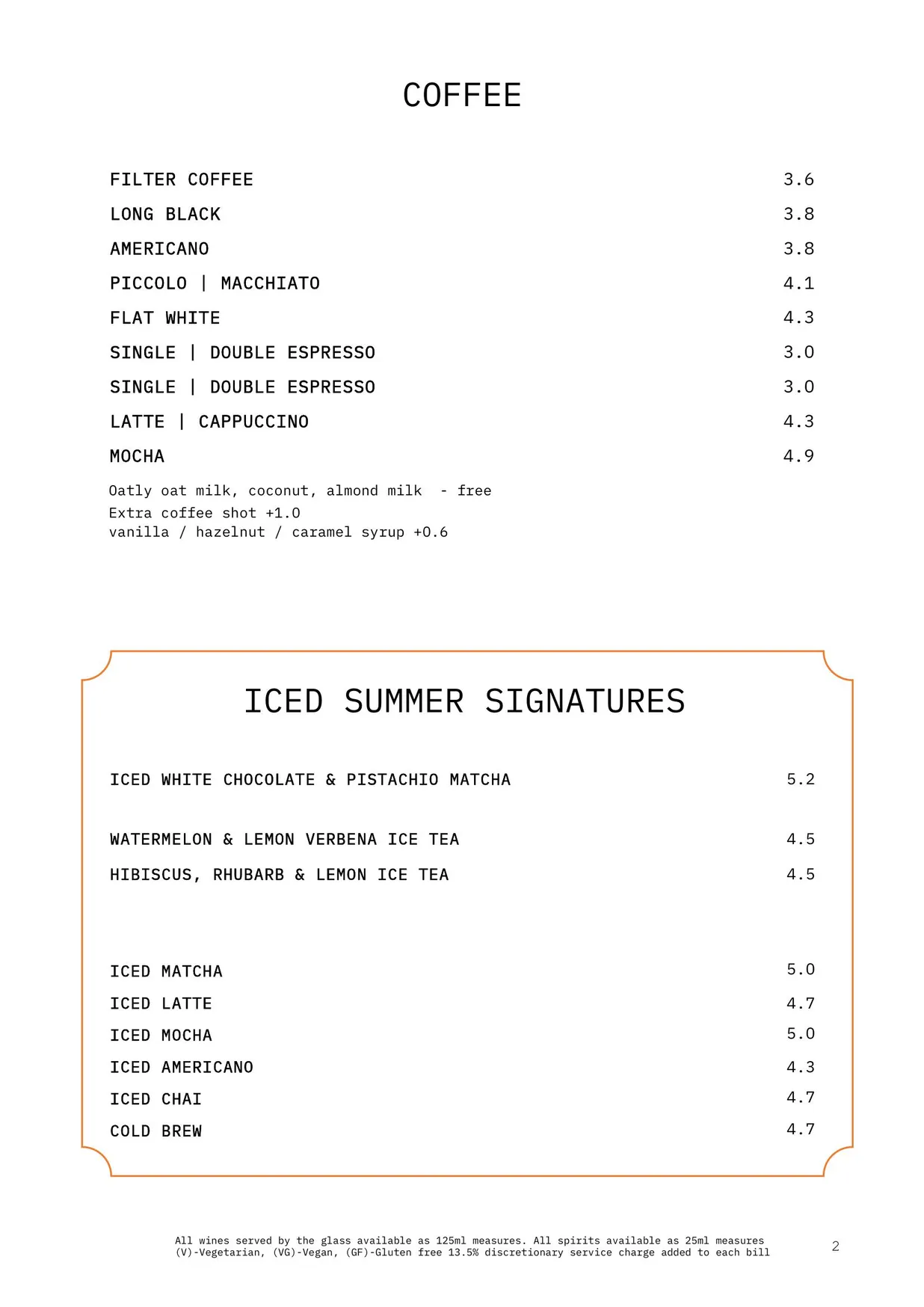 Darcie & May Green menu, page 3