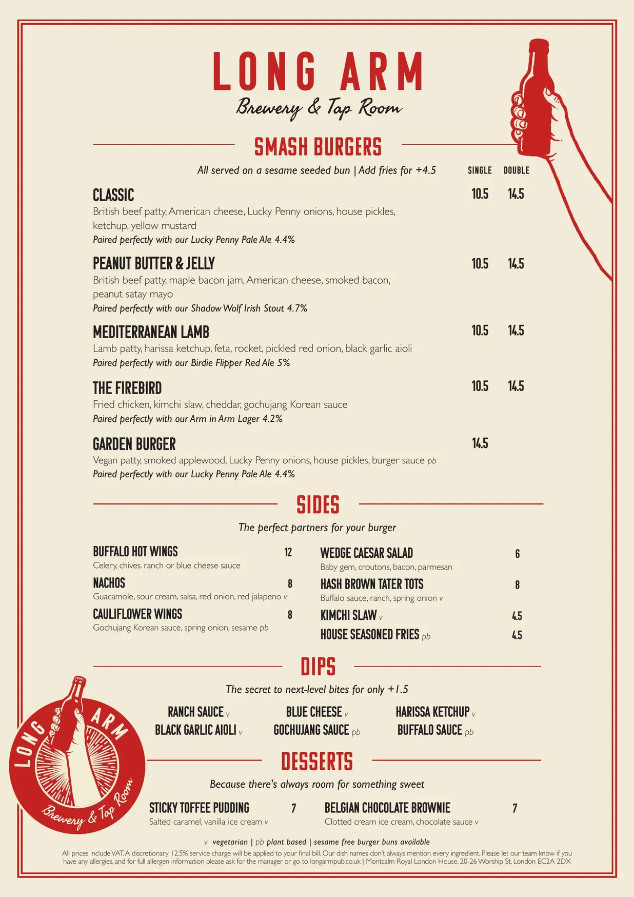 Long Arm Brewery & Tap Room menu, page 7