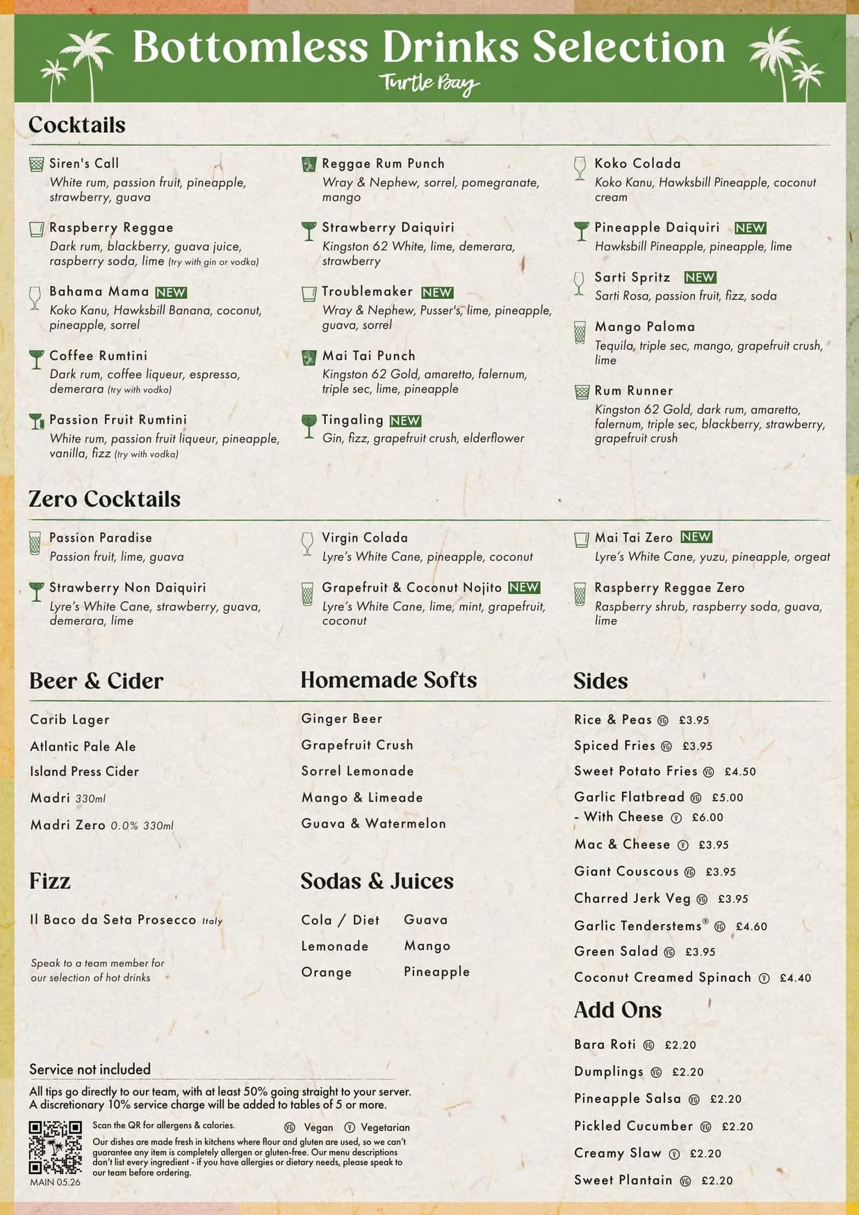 Turtle Bay menu, page 8