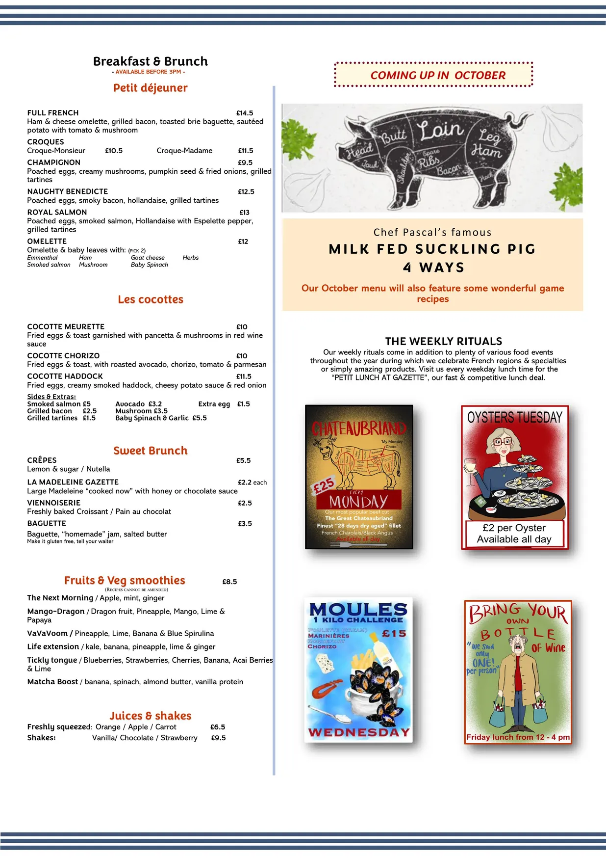 Gazette menu, page 2