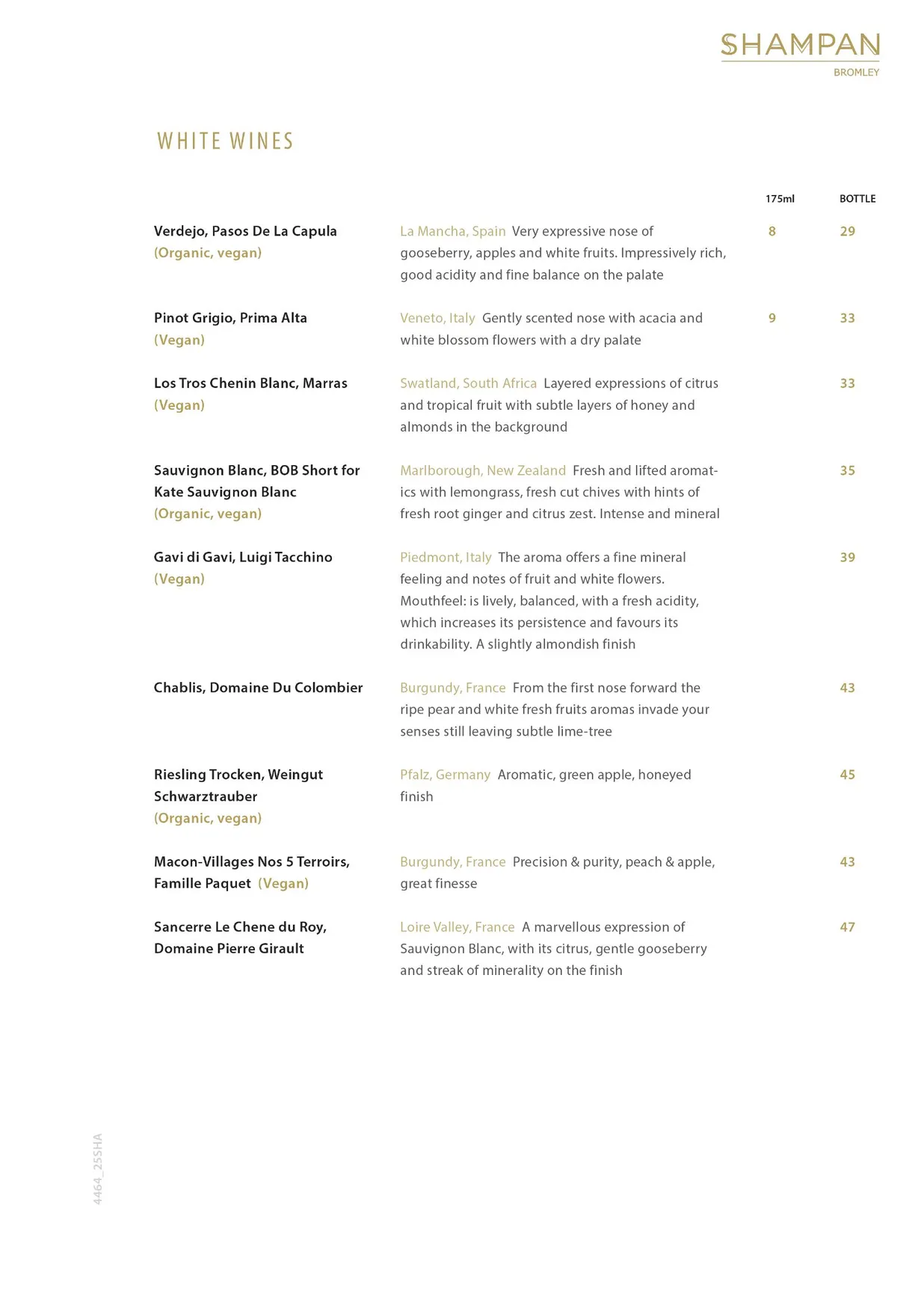 Shampan Bromley menu, page 16