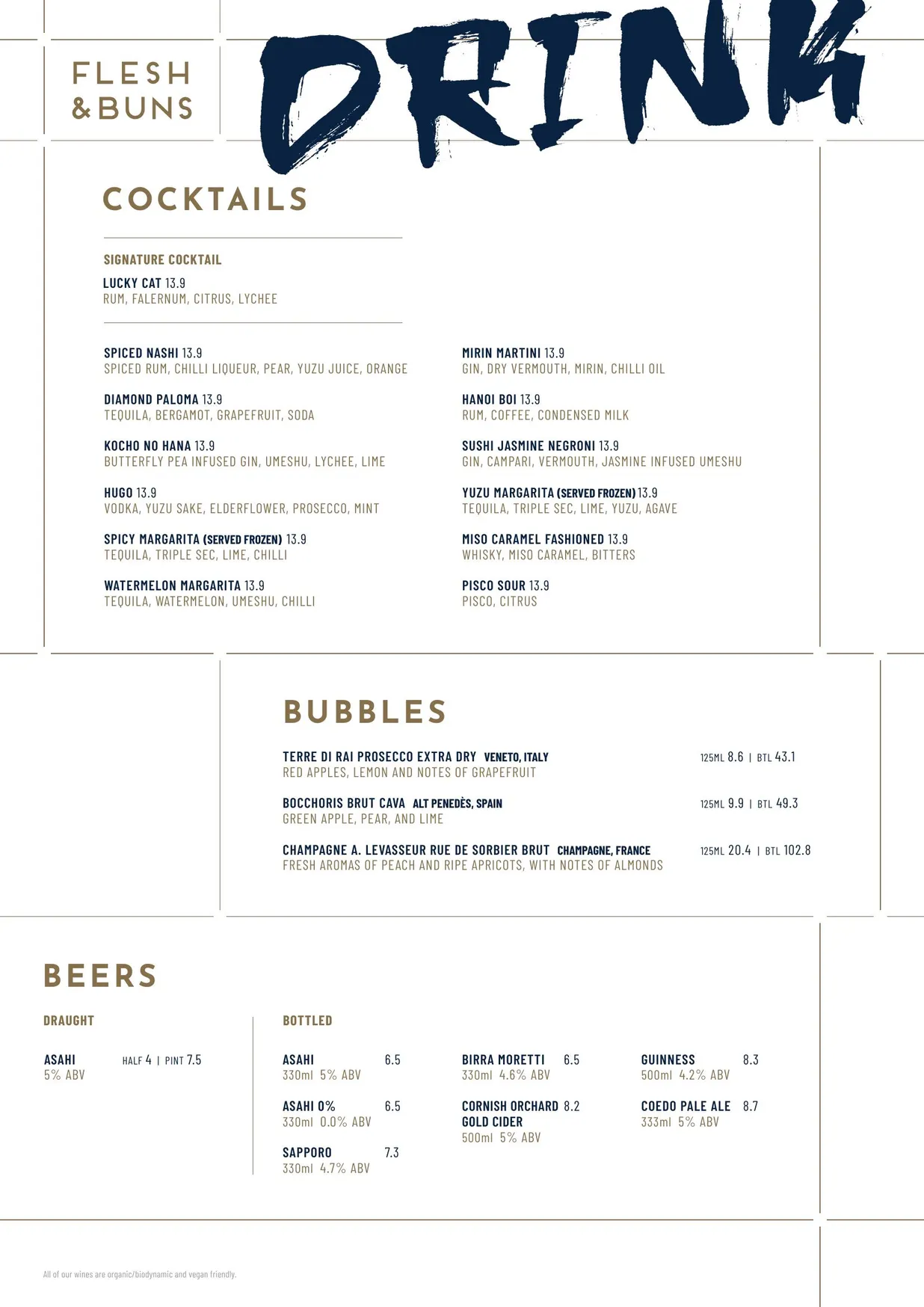 Flesh & Buns menu, page 2