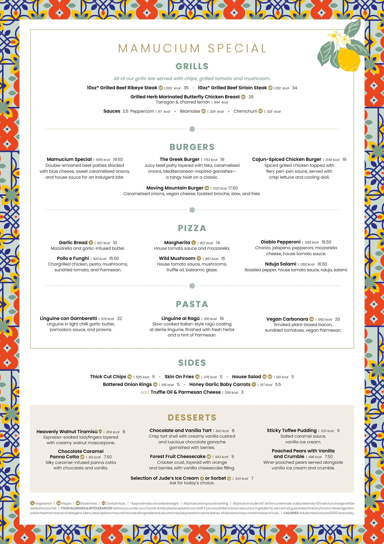 Mamucium menu, page 2