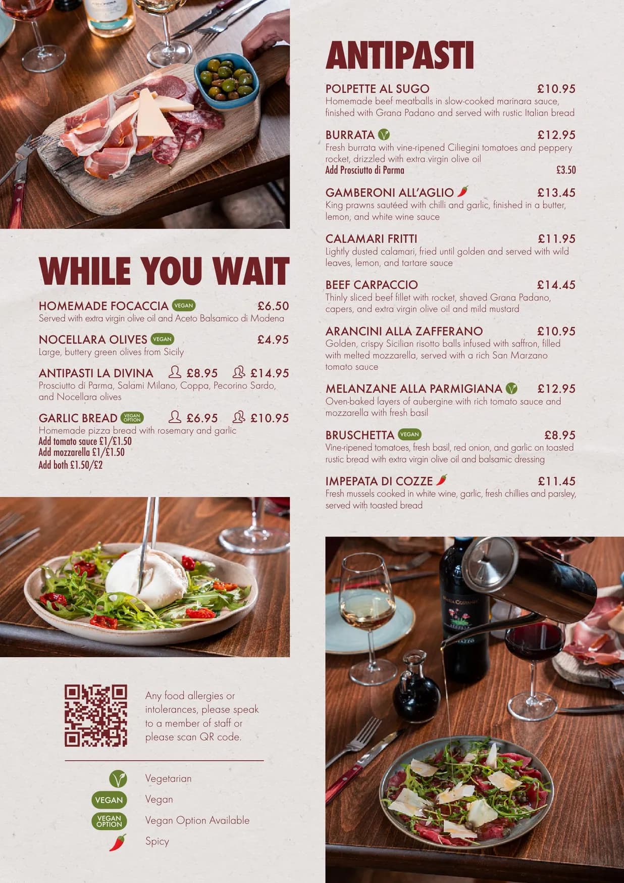 La Divina menu, page 2