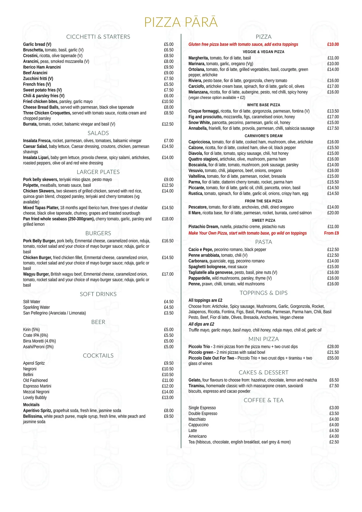 MAP Maison menu, page 4