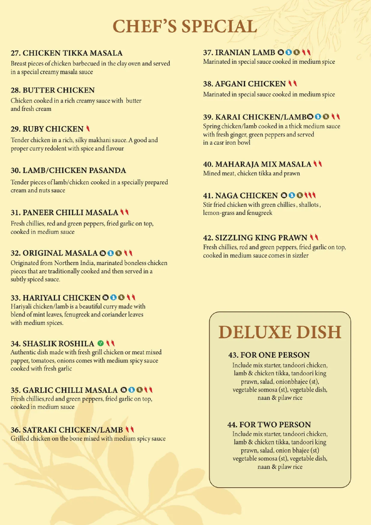 Tajmahal Indian Cuisine menu, page 4