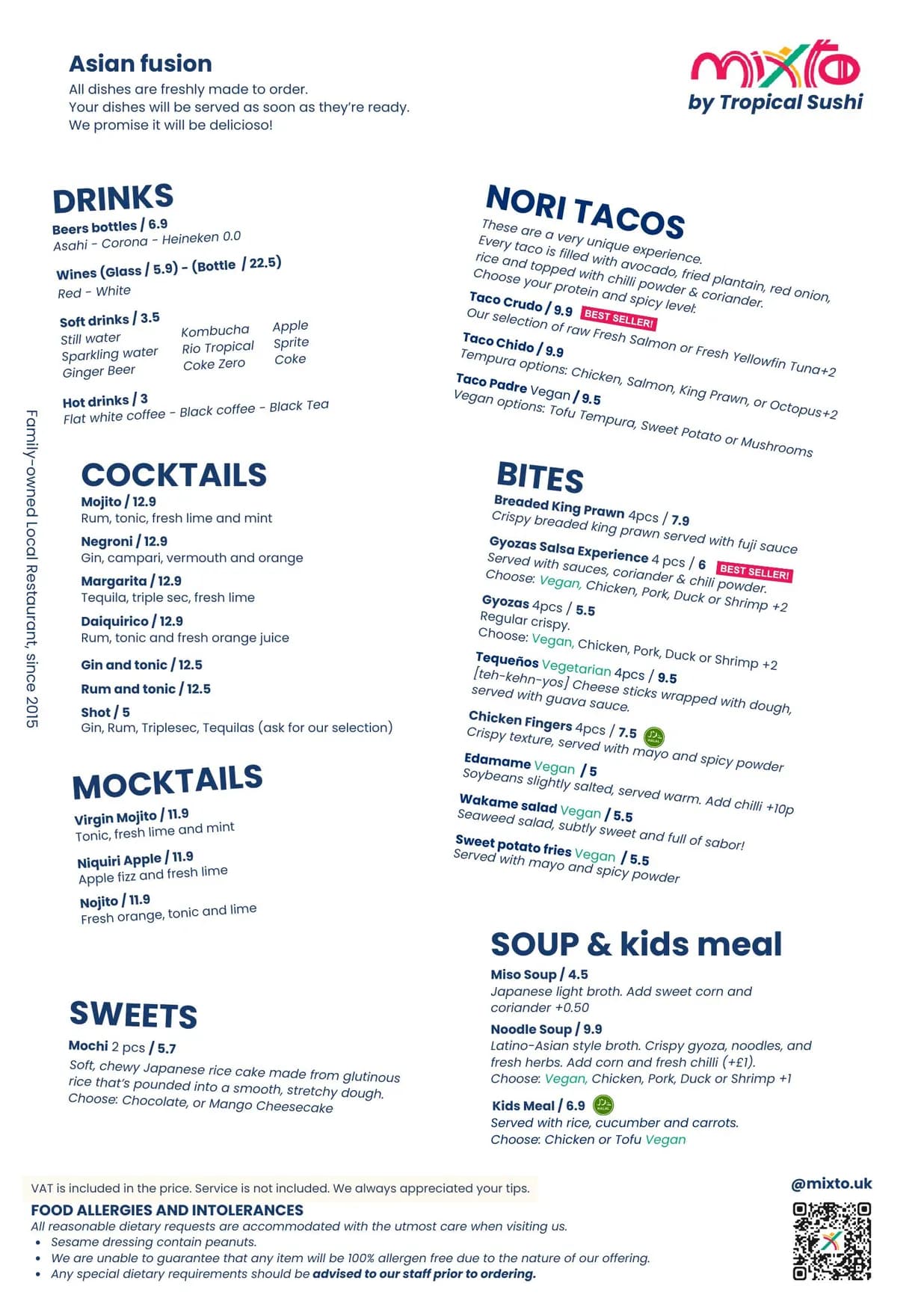 Mixto! menu, page 1