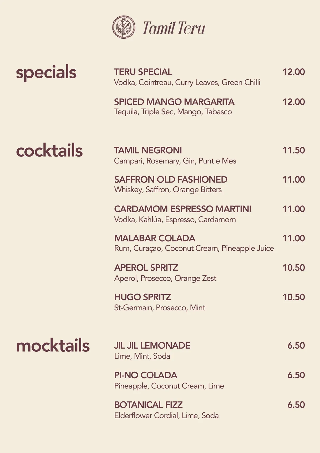 Tamil Teru - Indian Restaurant menu, page 4
