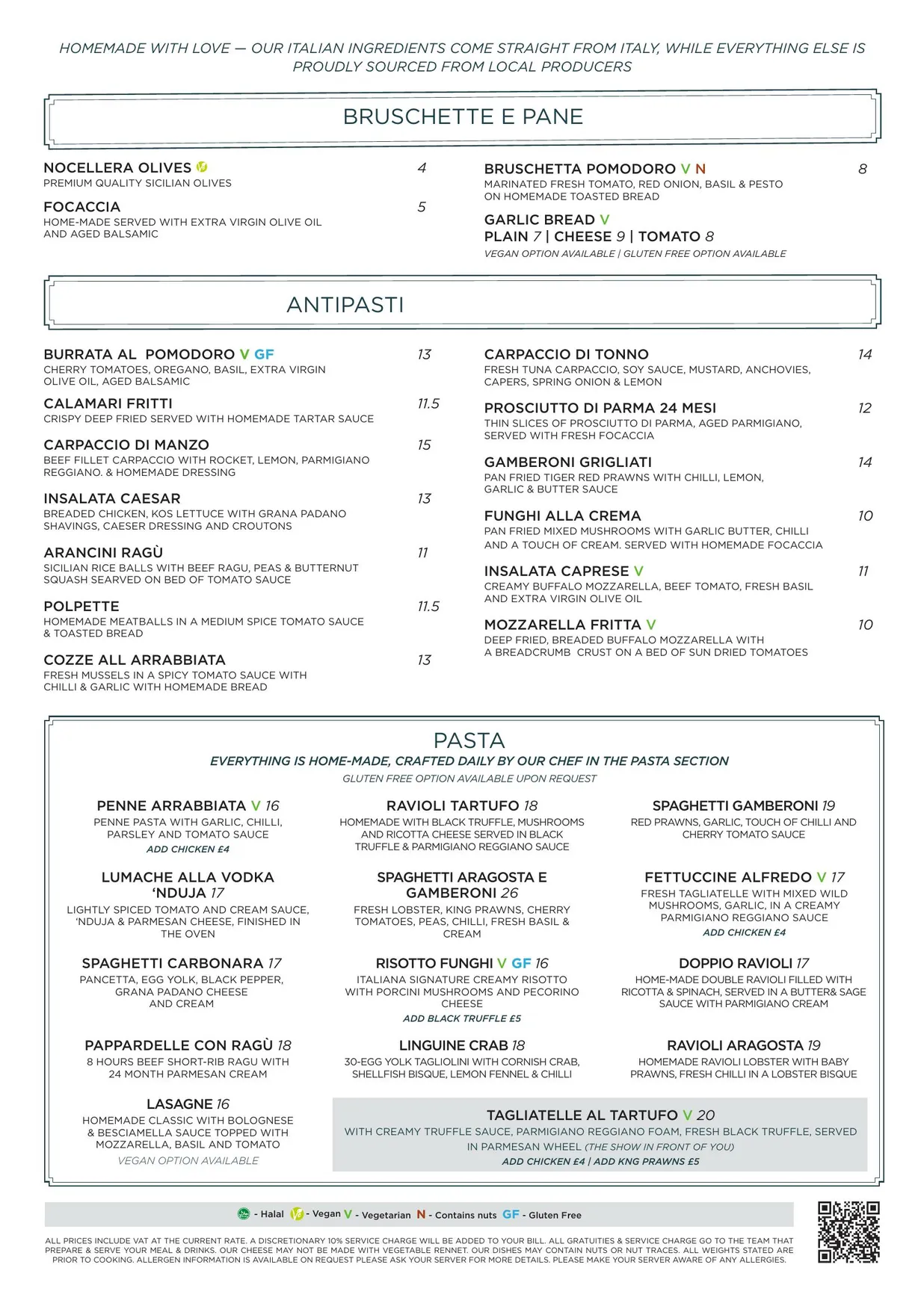 Italiana Fifty Five Didsbury menu, page 2