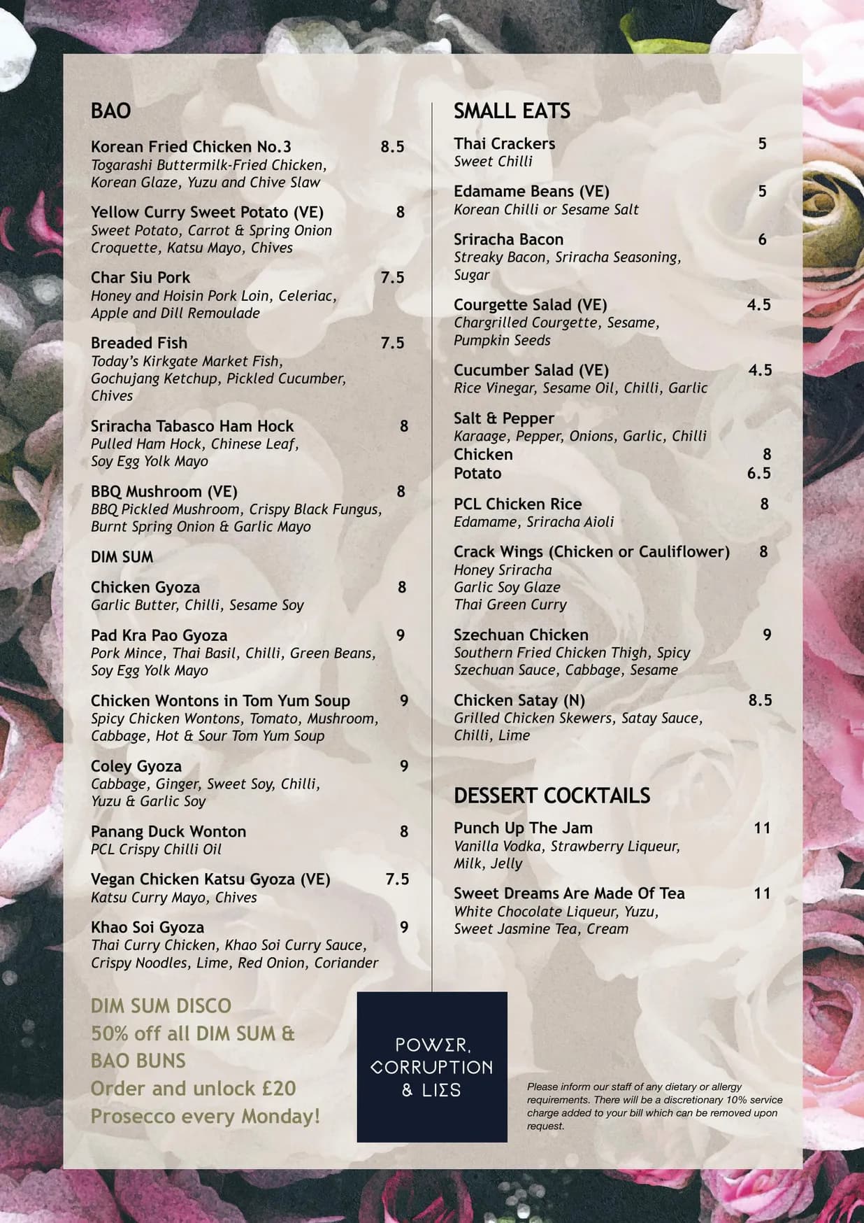 Power, Corruption and Lies menu, page 1