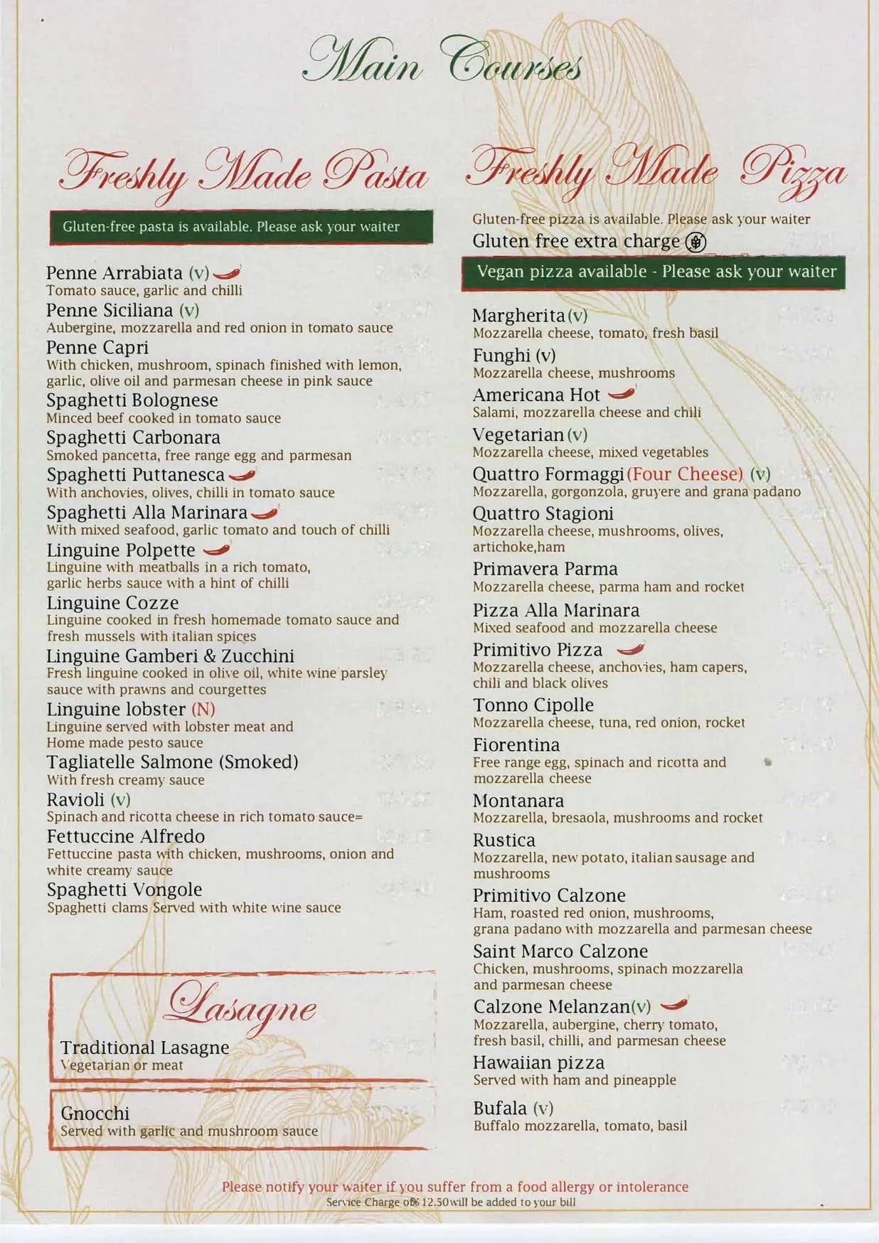 Little Italy menu, page 3