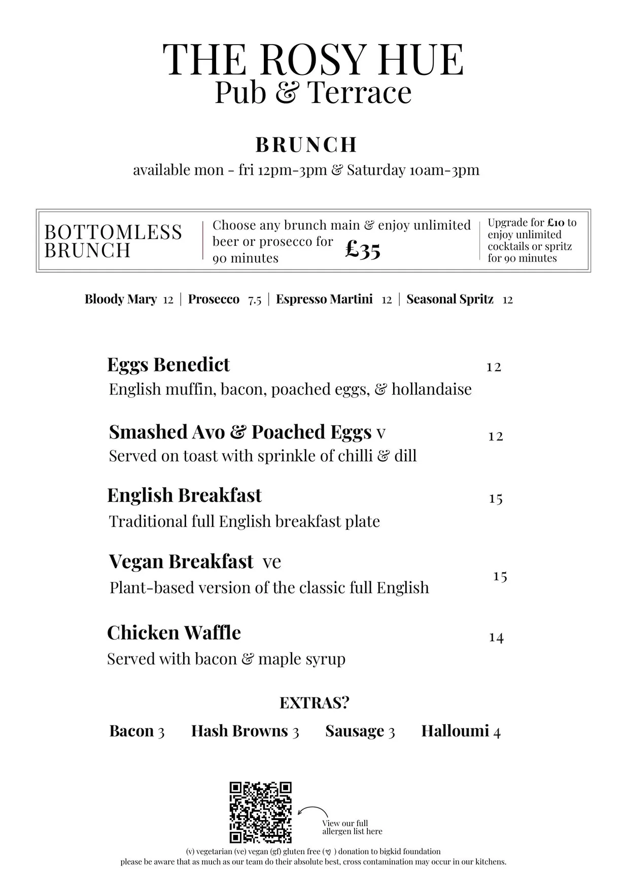 The Rosy Hue menu, page 2