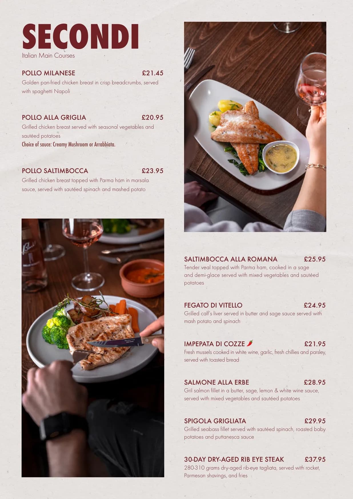 La Divina menu, page 6