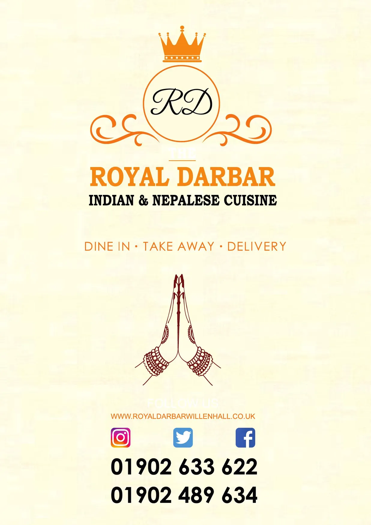 The Royal Darbar menu, page 1