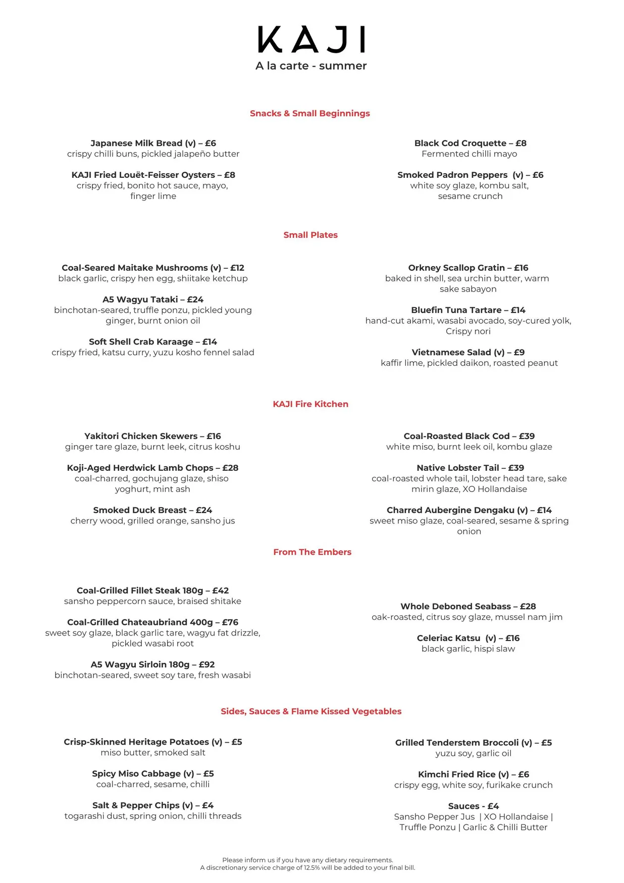 Kaji menu, page 1