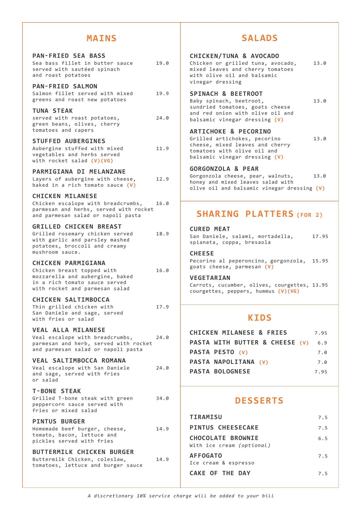 Little Bianca menu, page 4