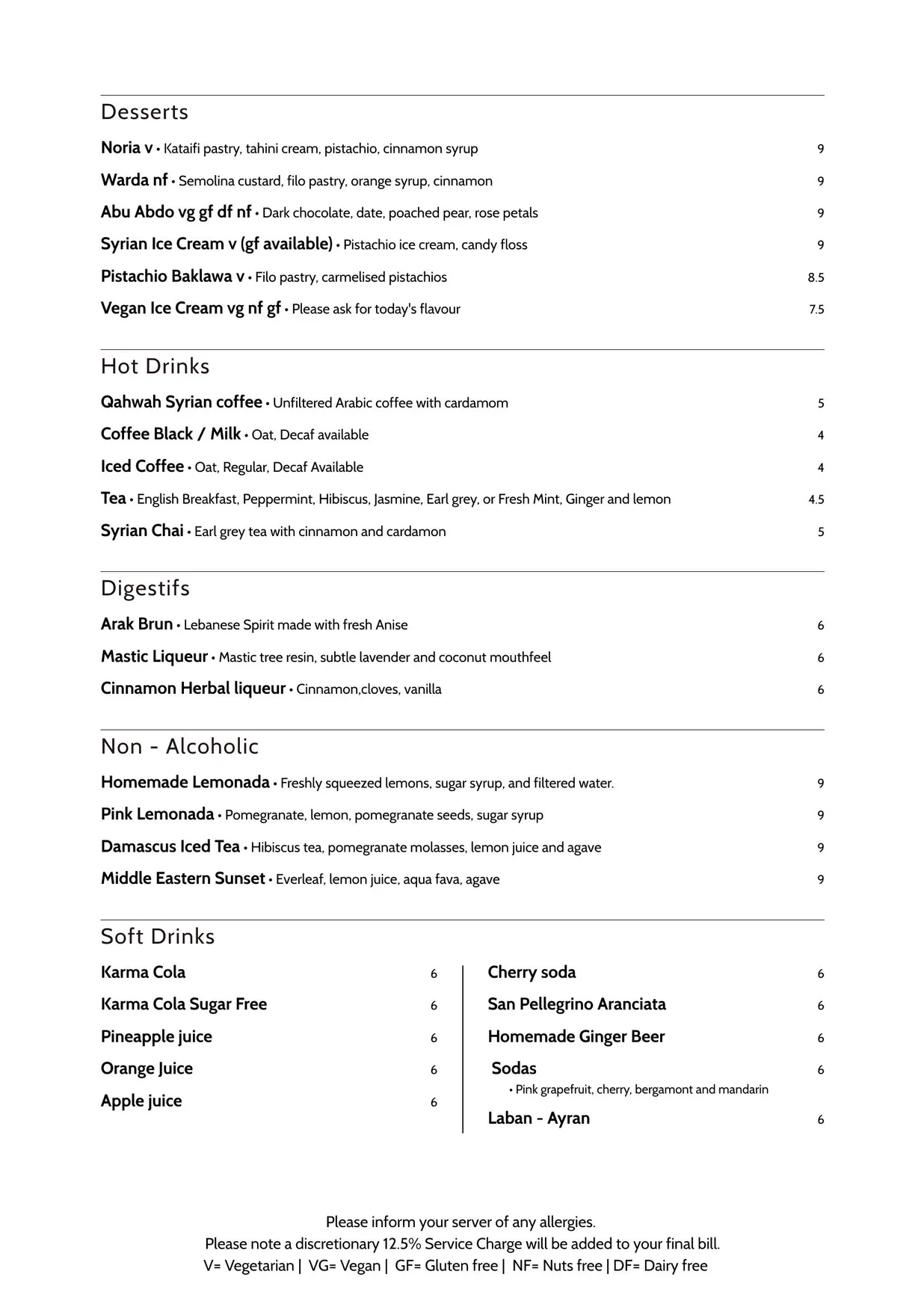 Imad's Syrian Kitchen menu, page 4