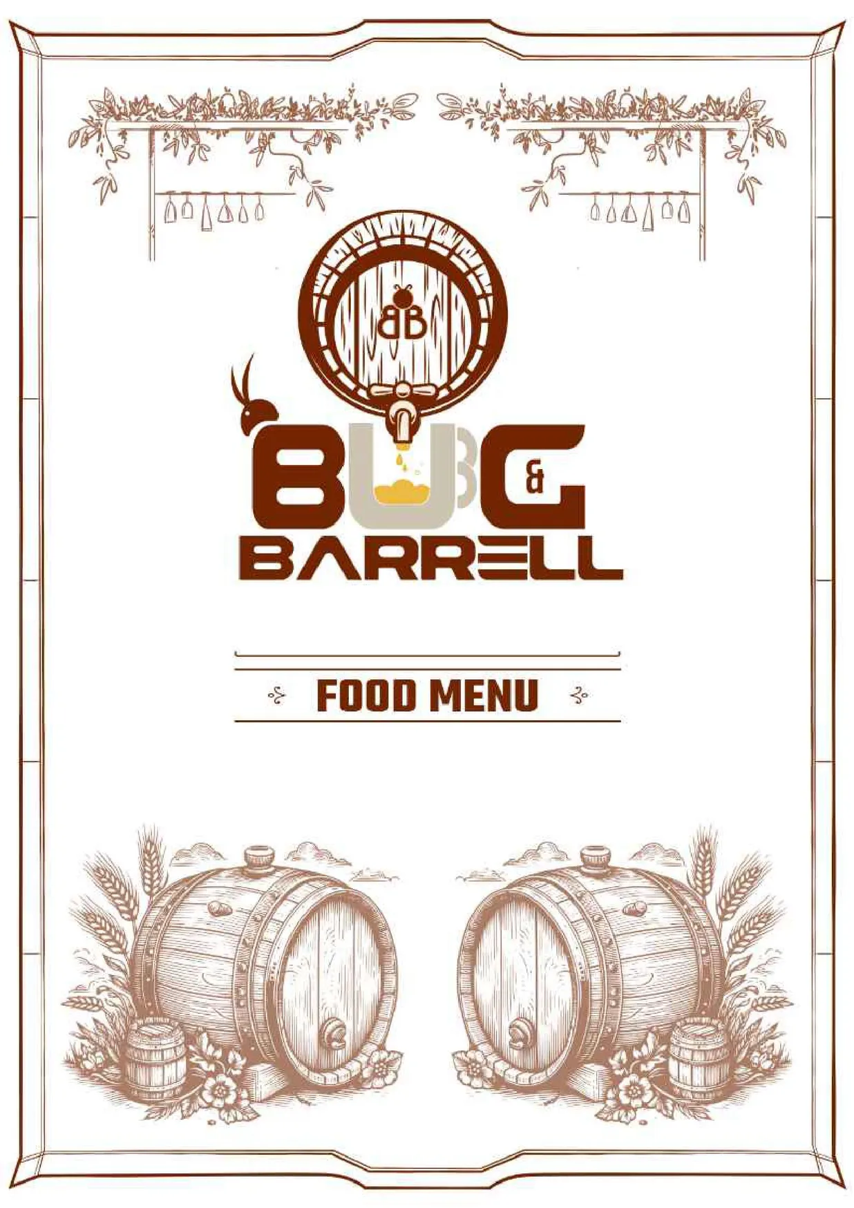 Bug and Barrell menu, page 1