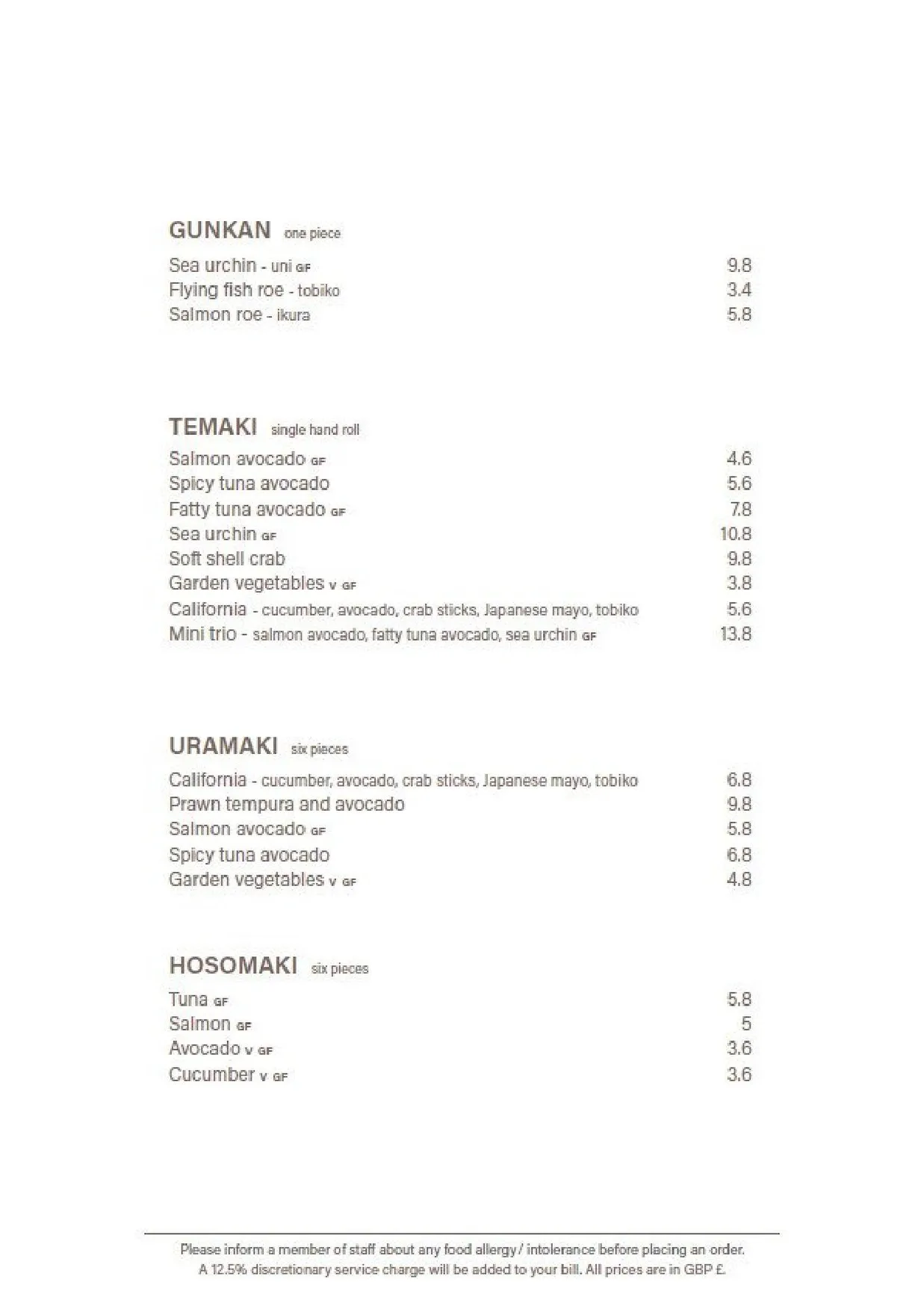 Yamatora menu, page 6