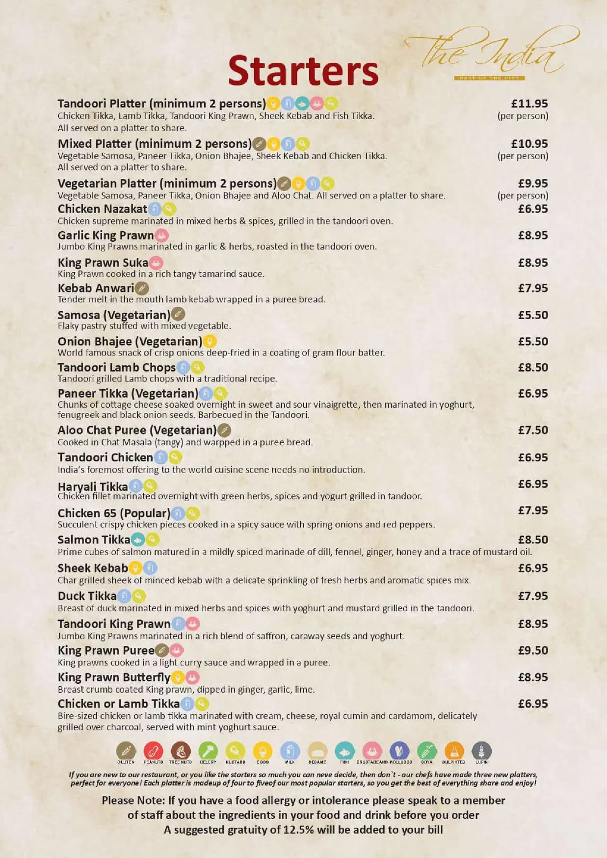 The India Monument menu, page 7