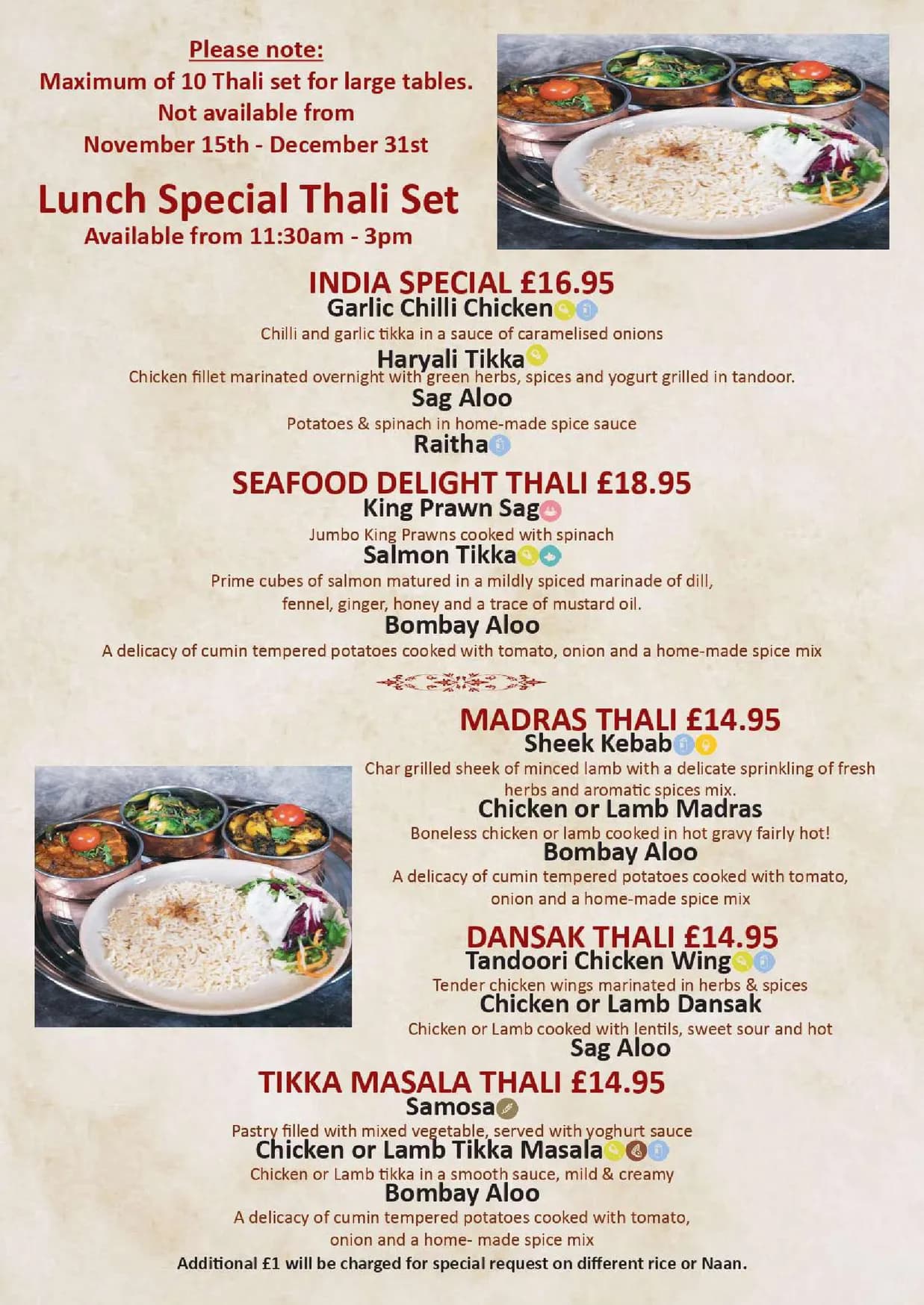 The India Monument menu, page 3