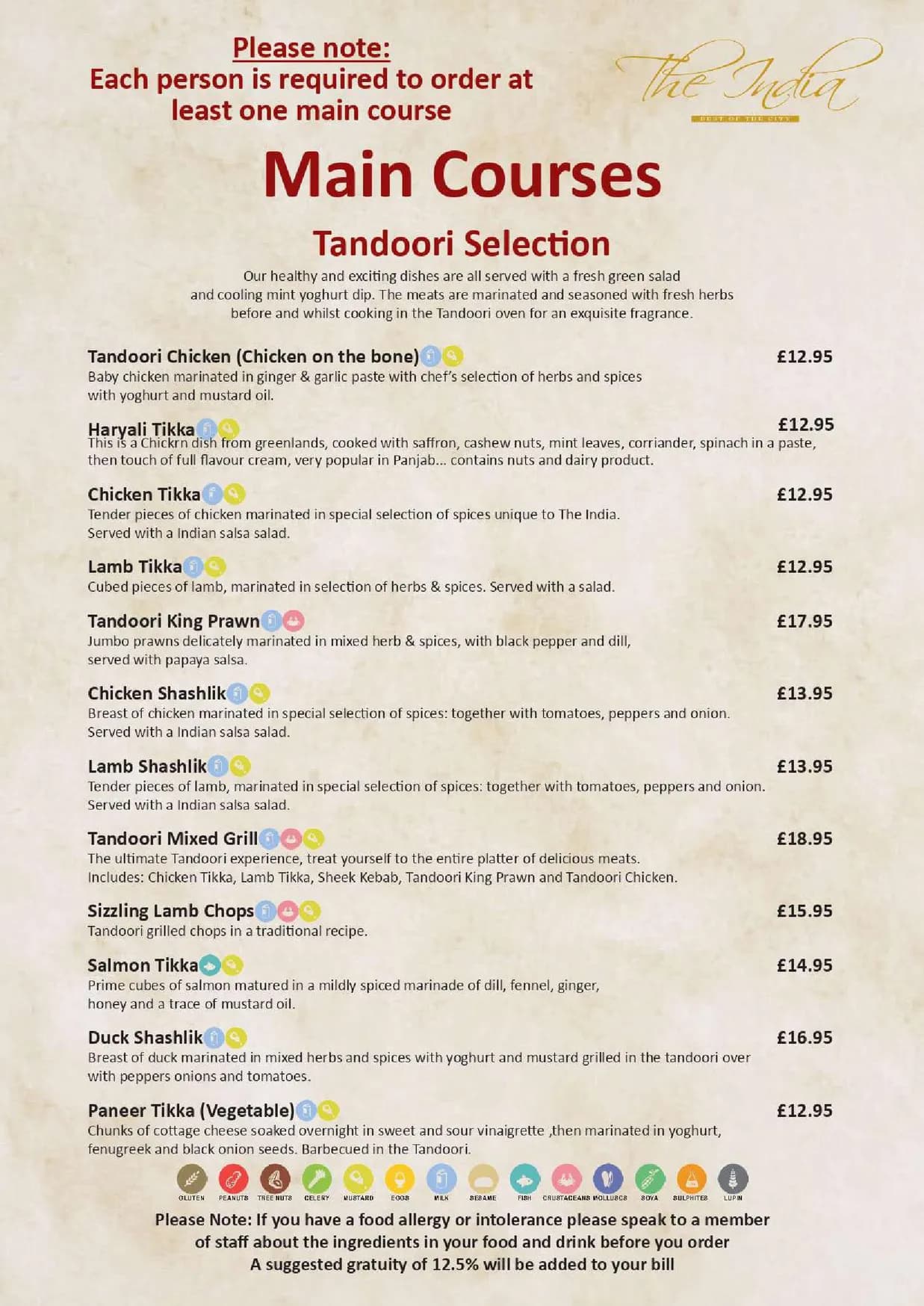 The India Monument menu, page 8