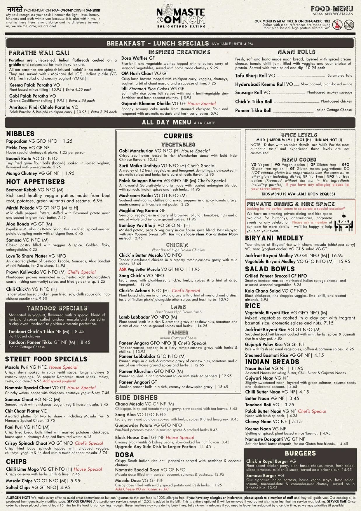 Omnom menu, page 1