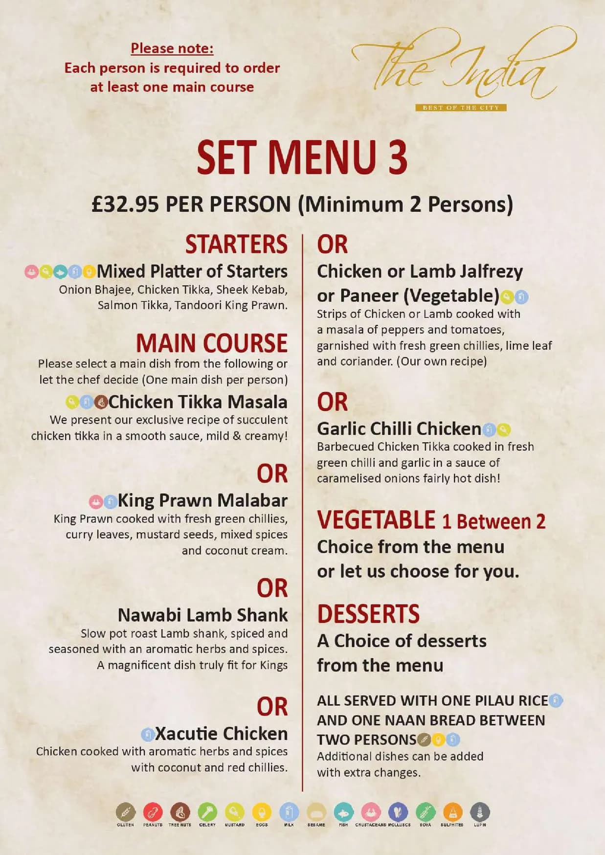 The India Monument menu, page 6