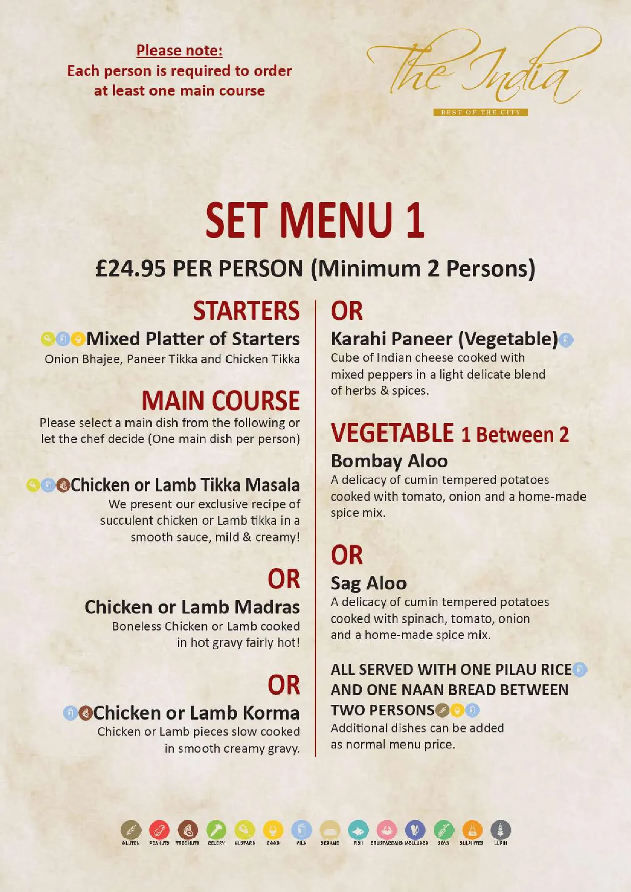 The India Monument menu, page 4