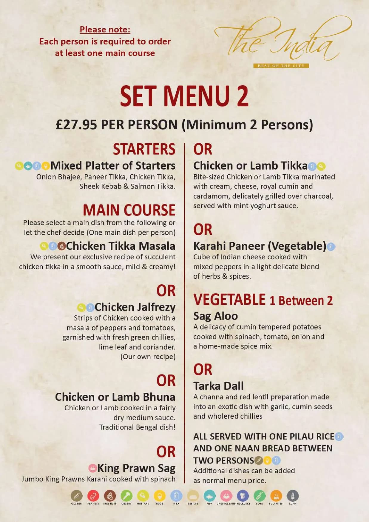 The India Monument menu, page 5