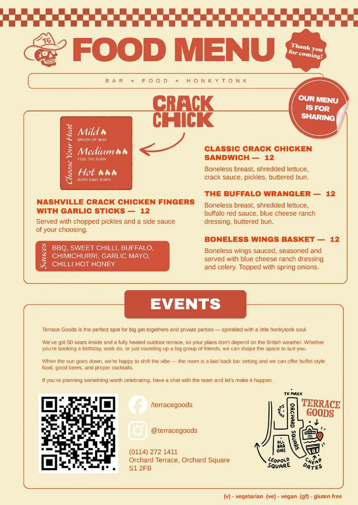 Terrace Goods menu, page 2