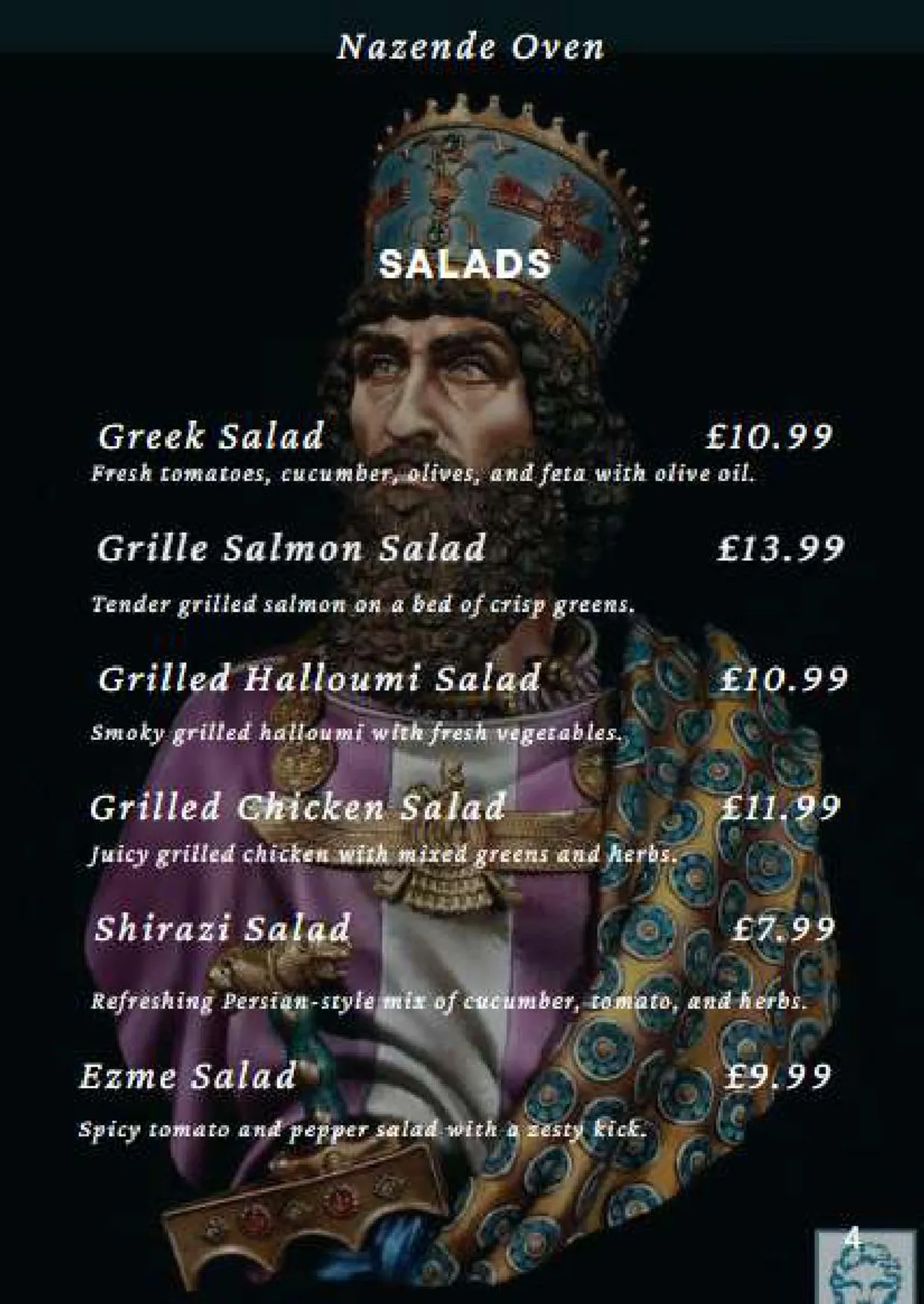 Nazende Mediterranean Oven menu, page 4