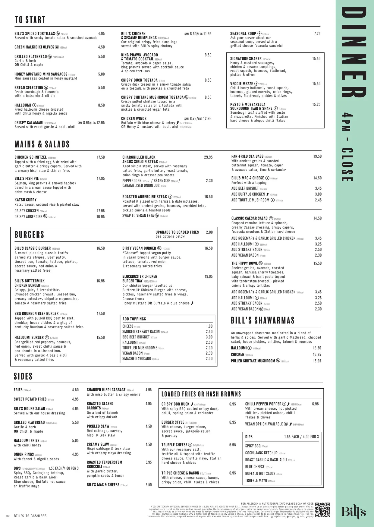 Bill's menu, page 3