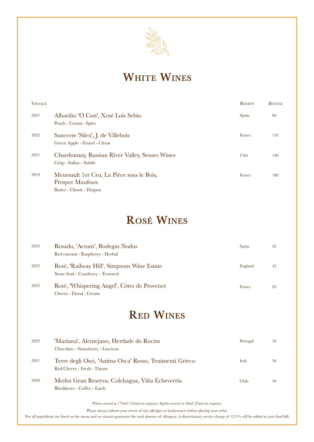 Solus Kitchen and Bar menu, page 10