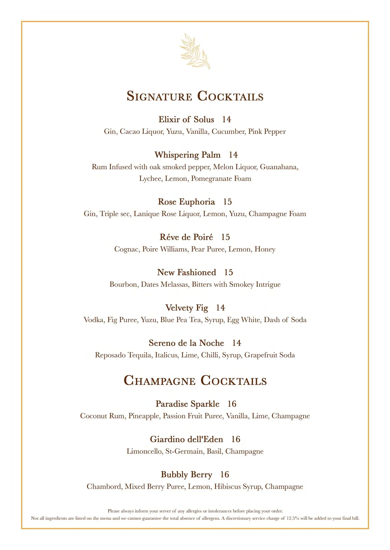 Solus Kitchen and Bar menu, page 5
