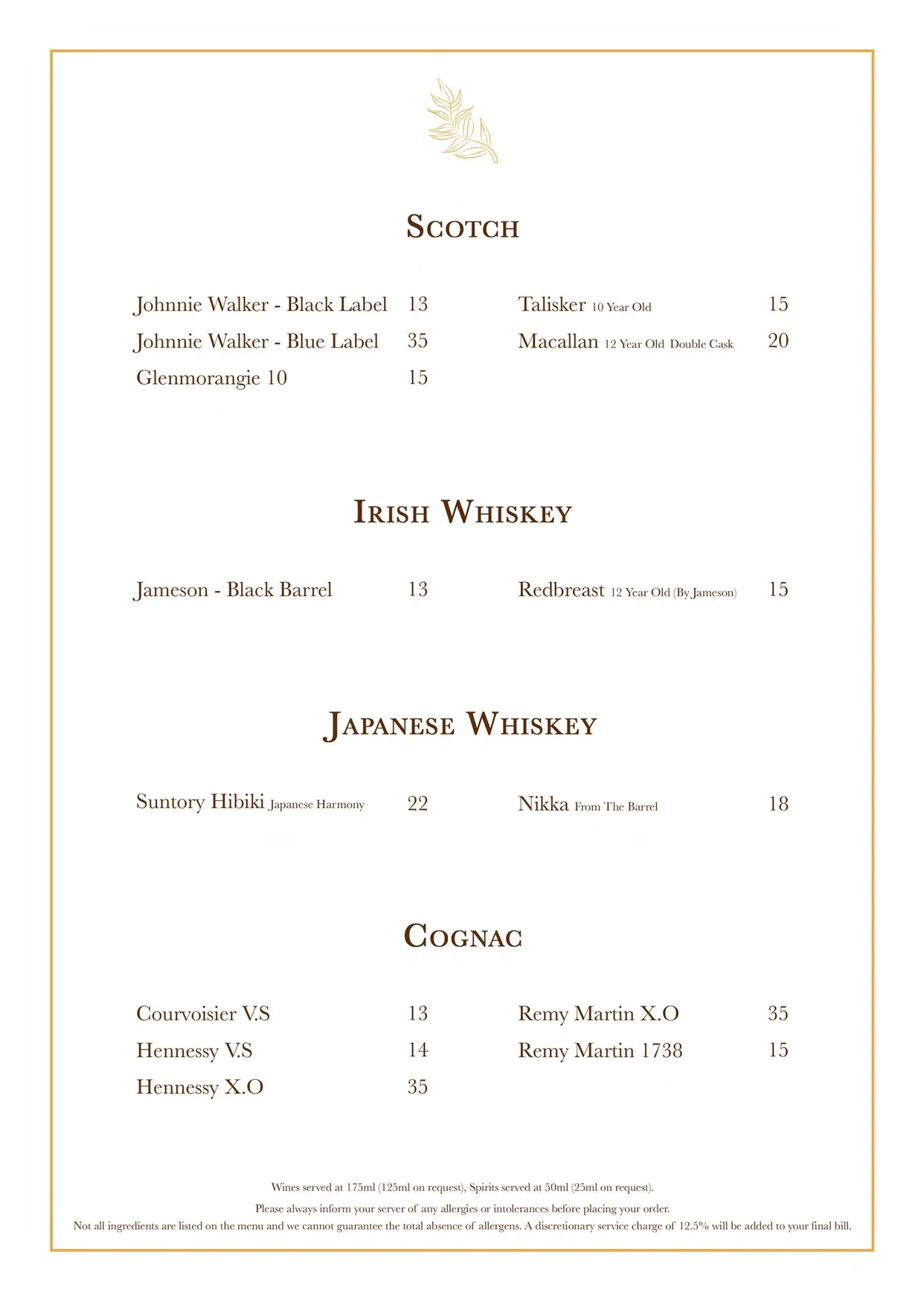 Solus Kitchen and Bar menu, page 14