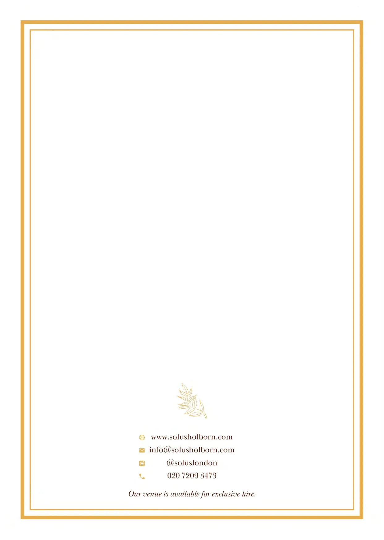 Solus Kitchen and Bar menu, page 18
