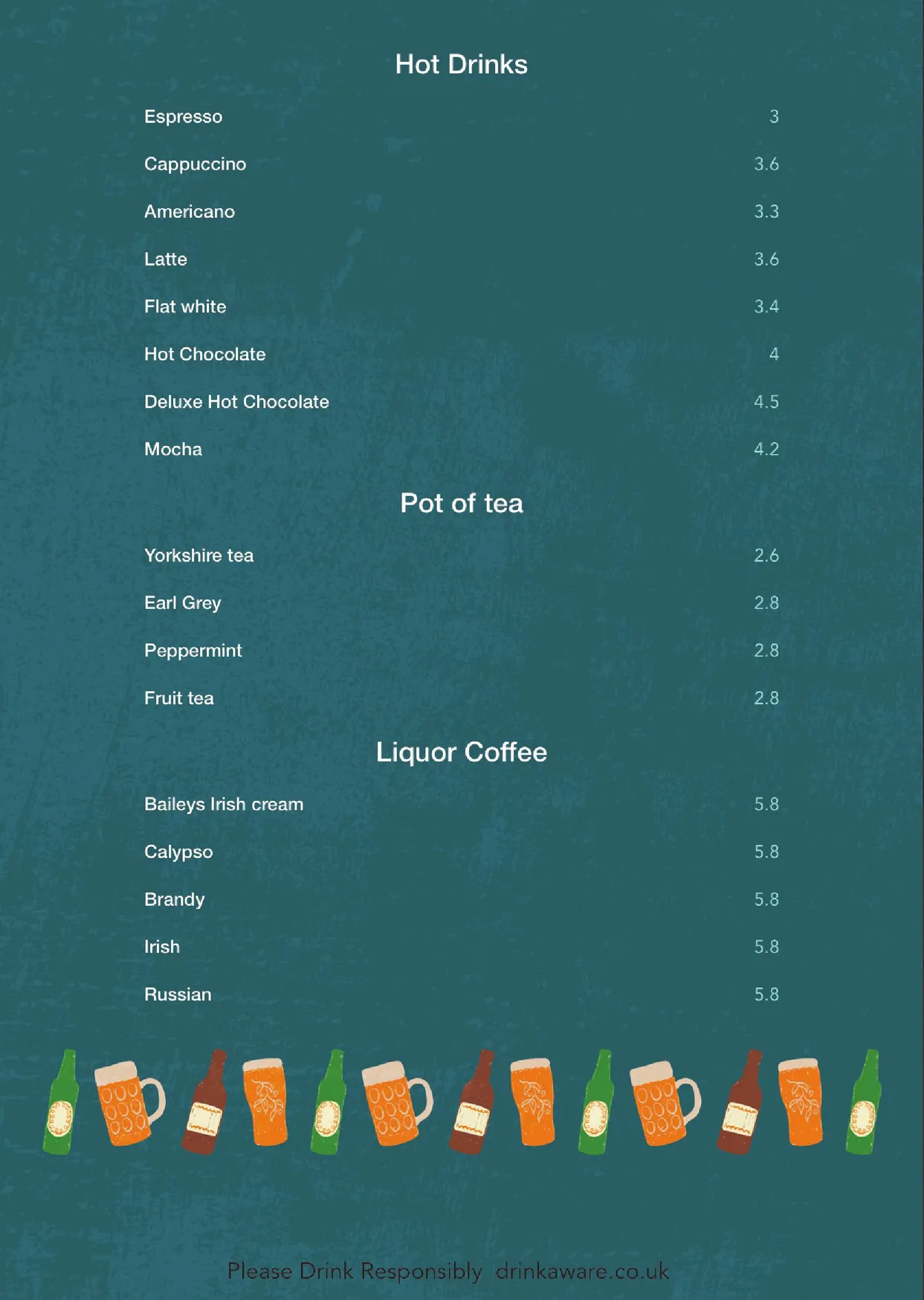 Oak House Restaurant menu, page 4
