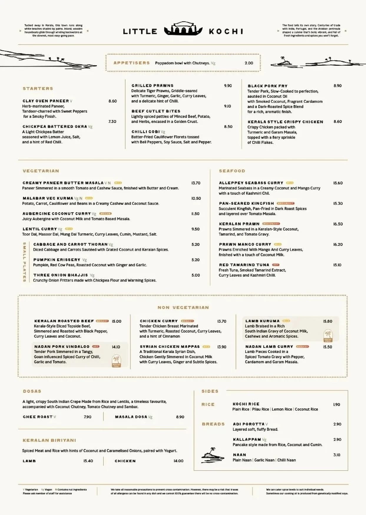 Little Kochi menu, page 1