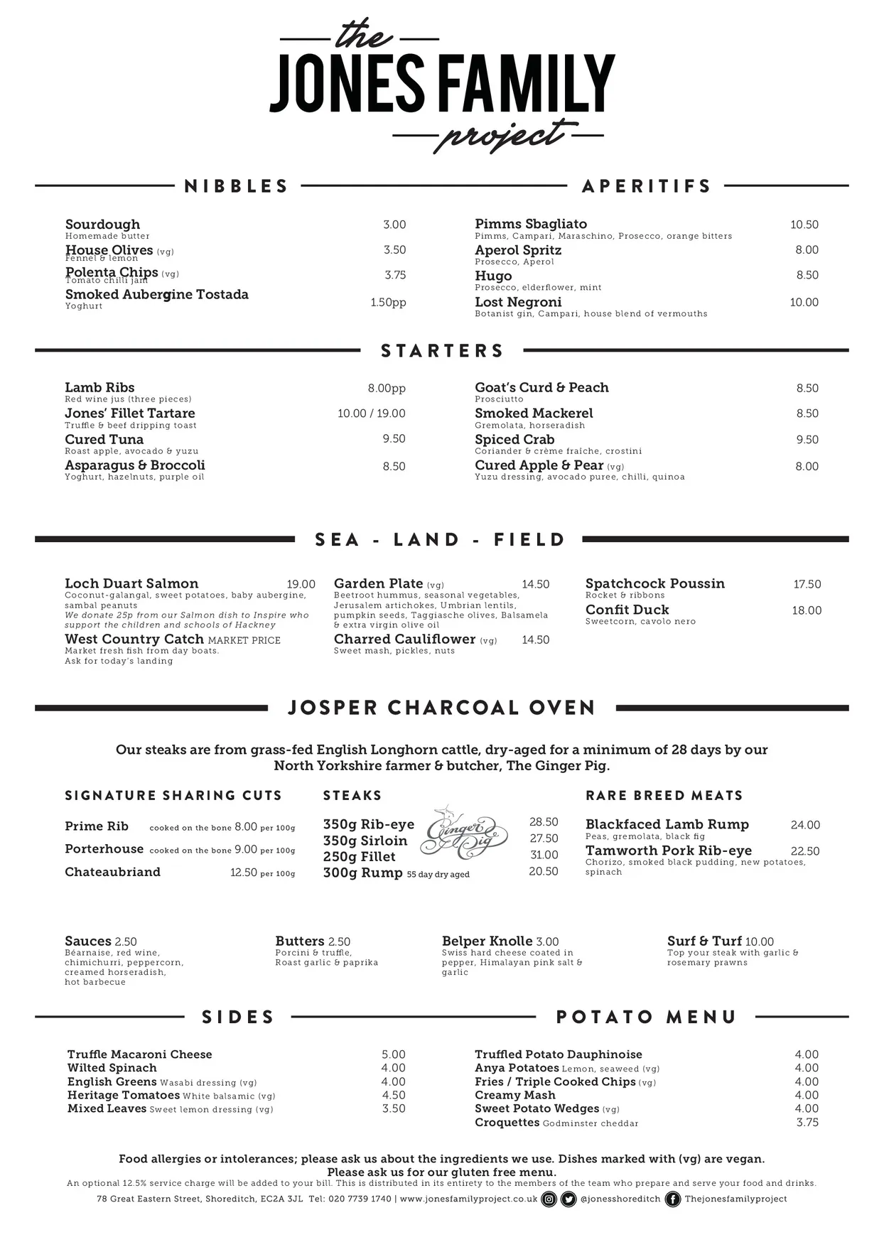 The Jones Family Project menu, page 1