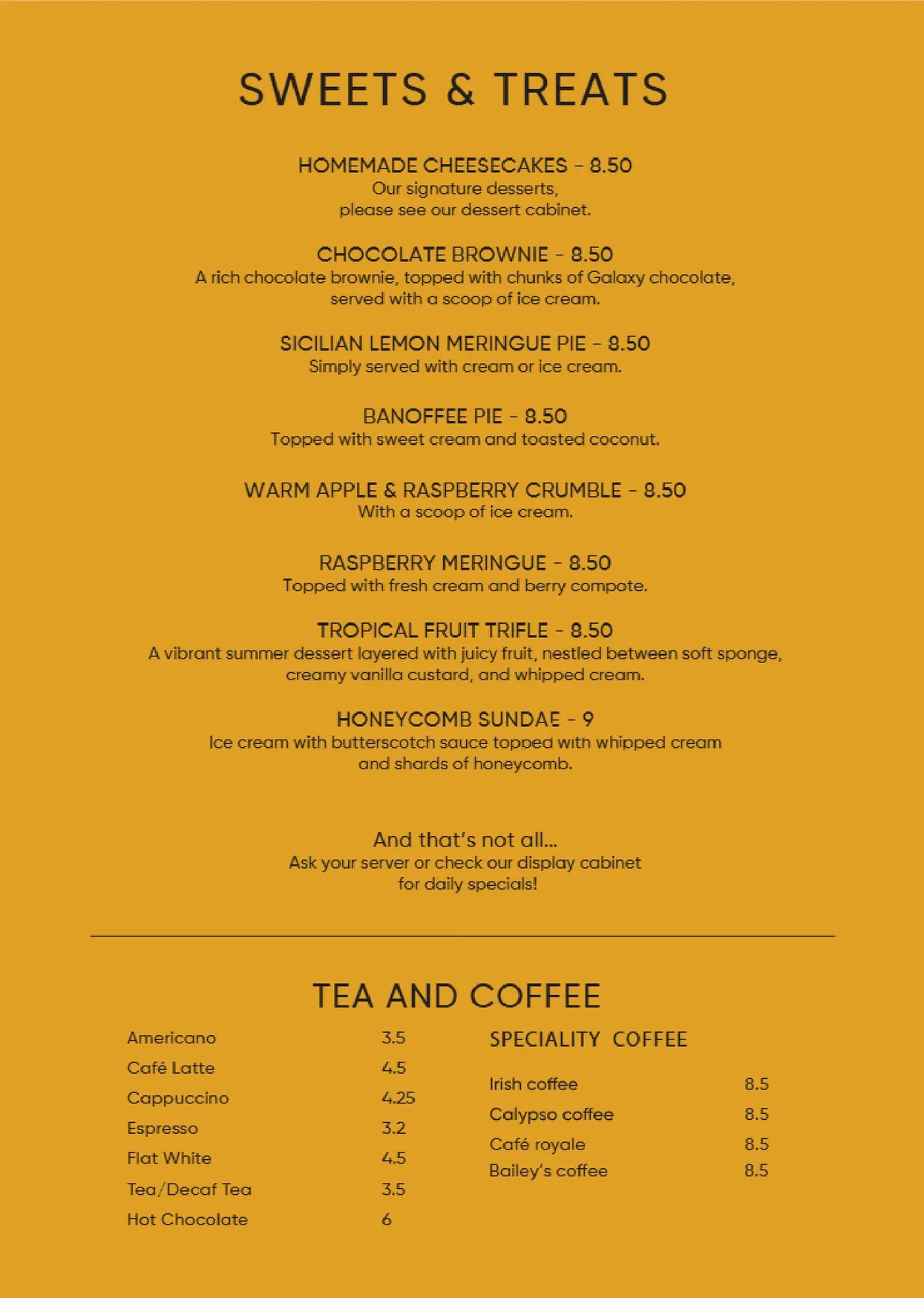 The Lookout menu, page 2