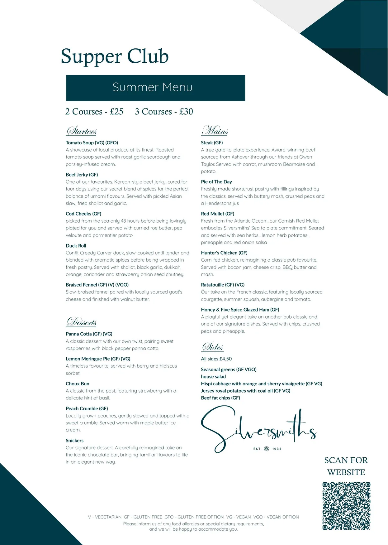 Silversmiths menu, page 7