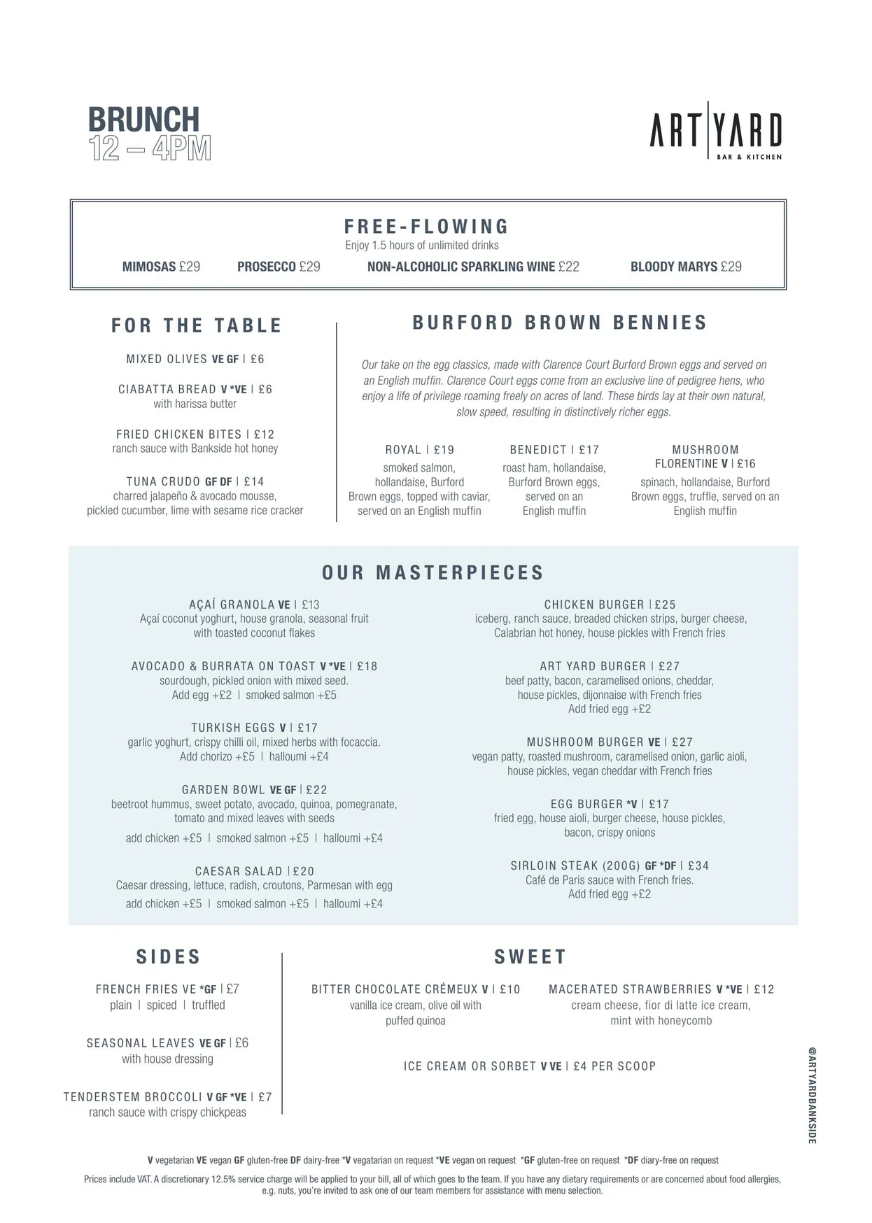 Art Yard Bar & Kitchen menu, page 2