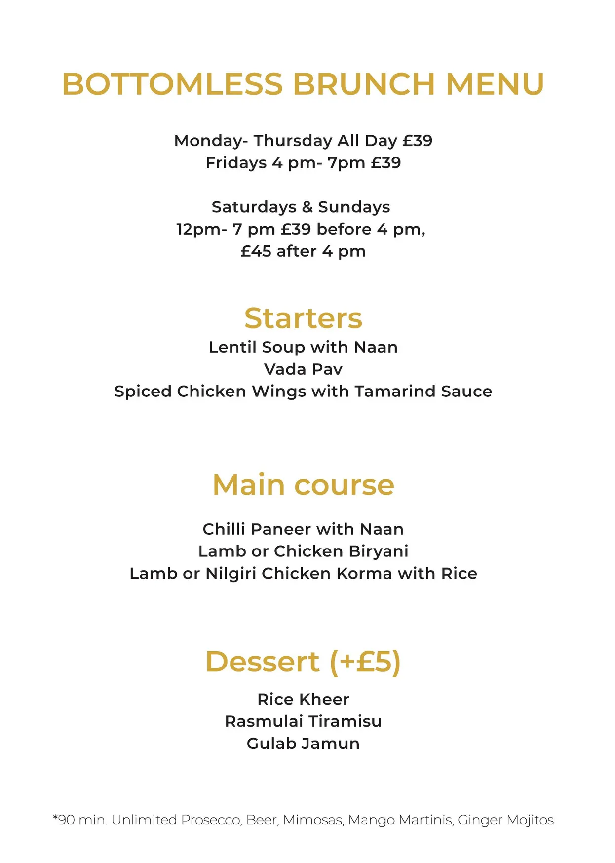 Maharani Palace menu, page 5