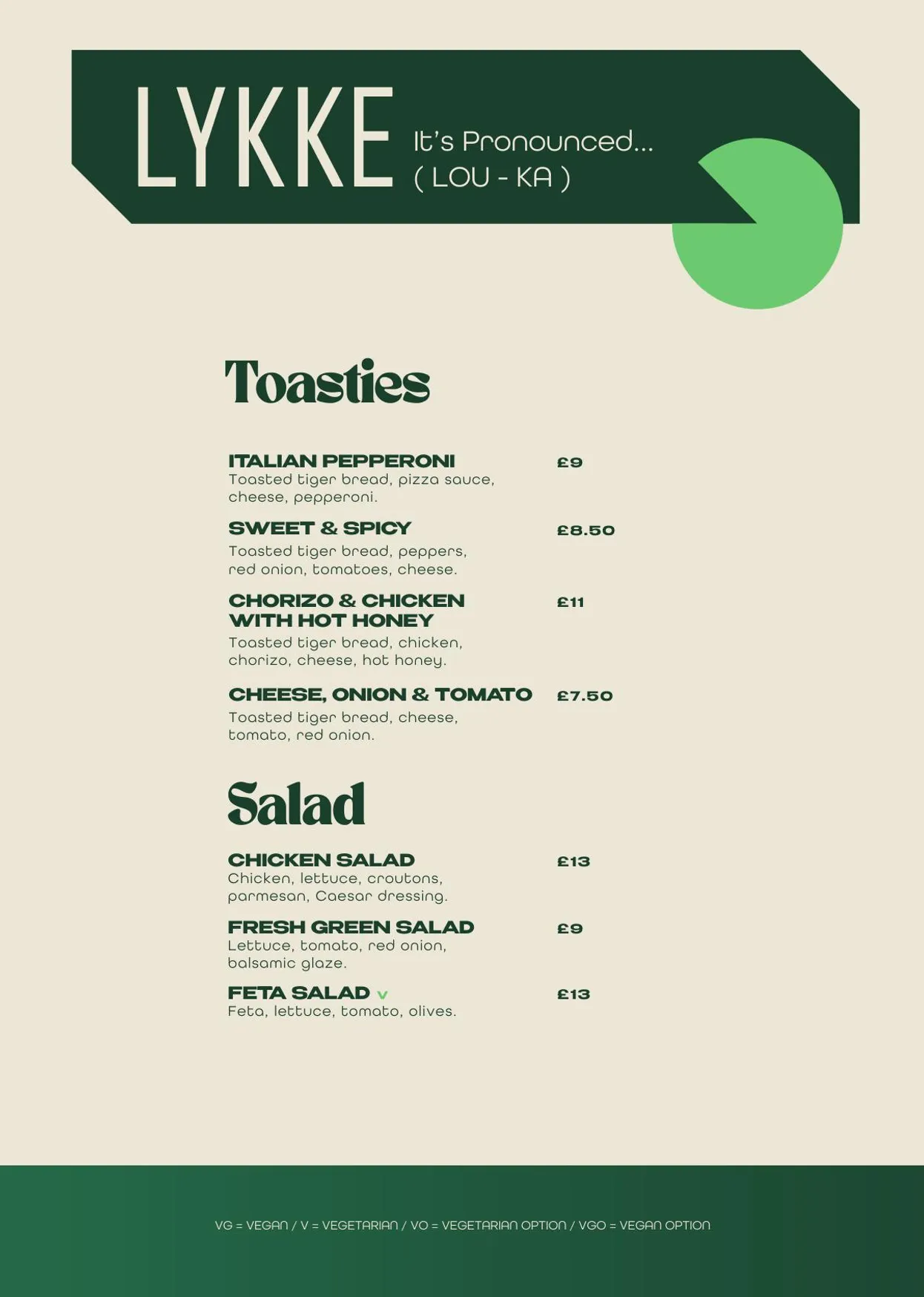Lykke menu, page 2