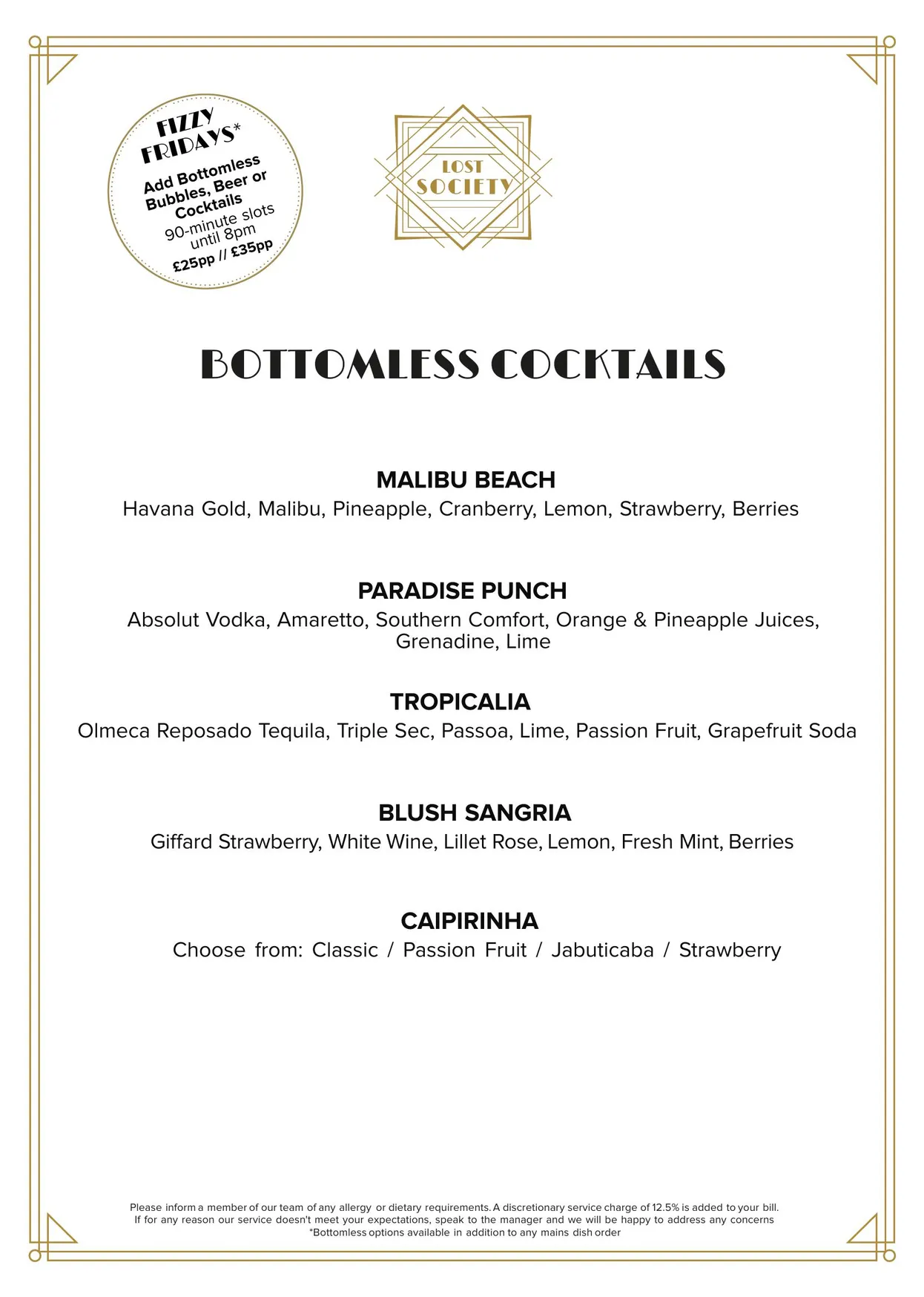 Lost Society menu, page 8