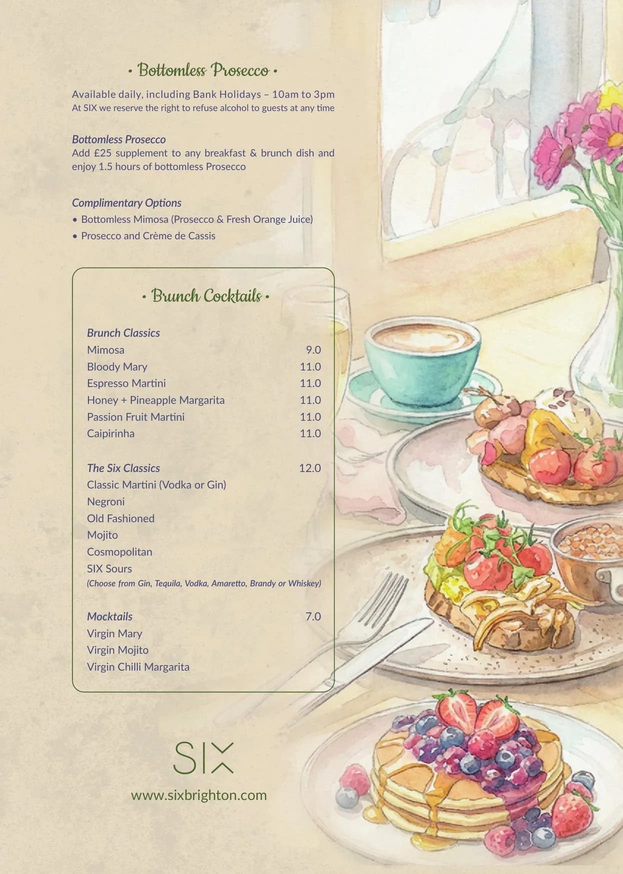 Six menu, page 2